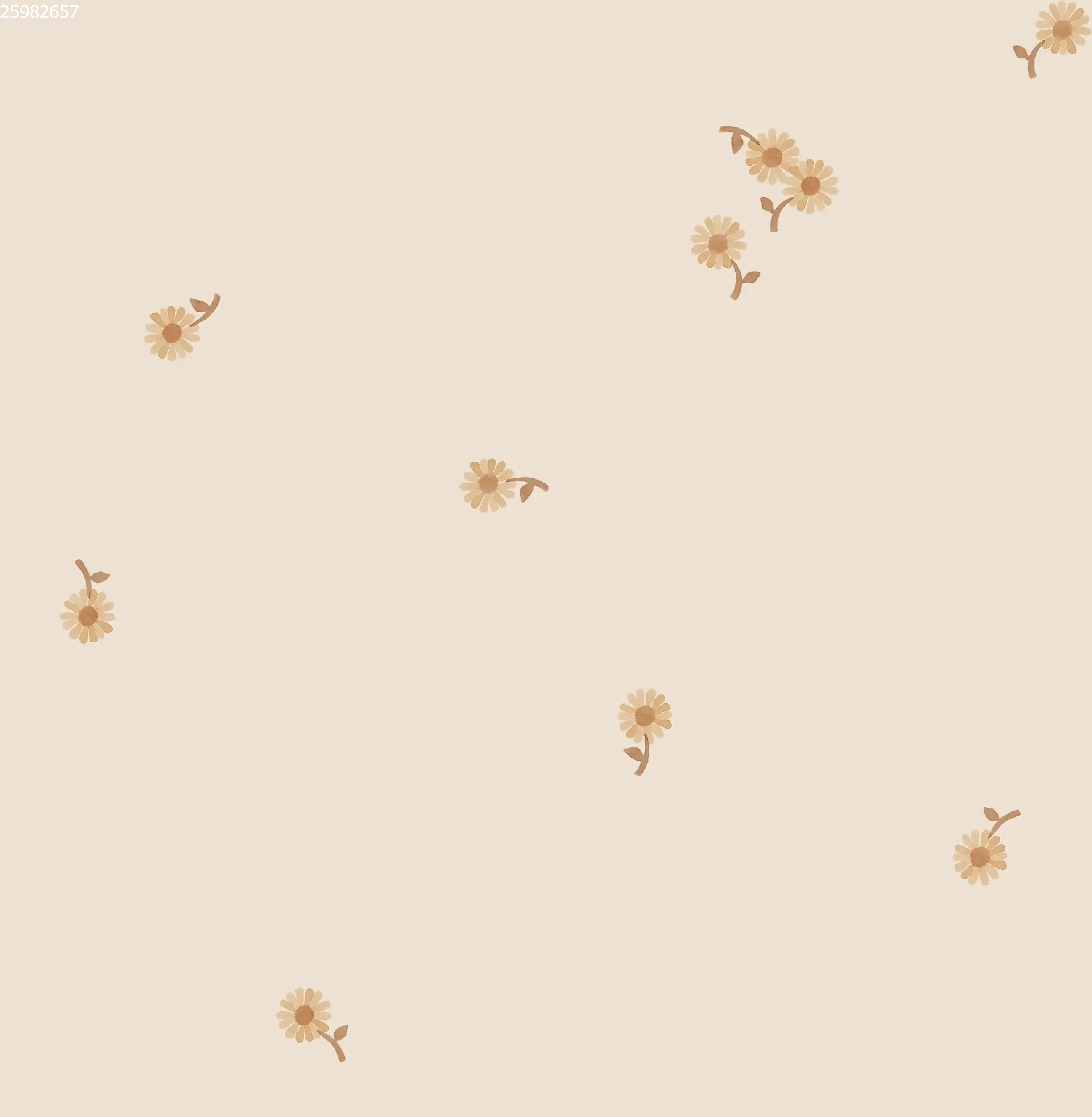 Daisy Stem Toffee Beige - Family Fabrics B.V.