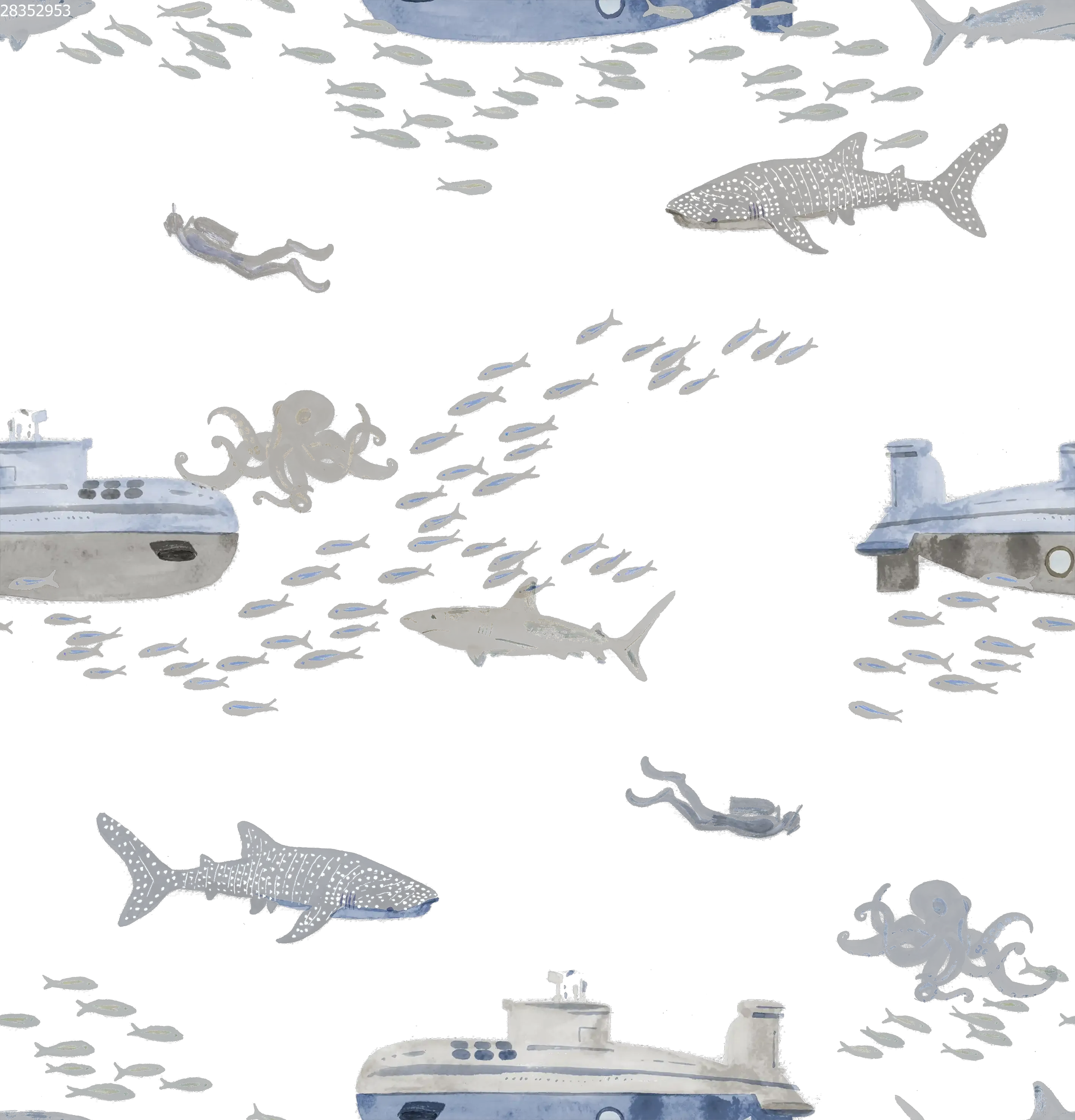 Deep Sea Diving Off White - Family Fabrics B.V.