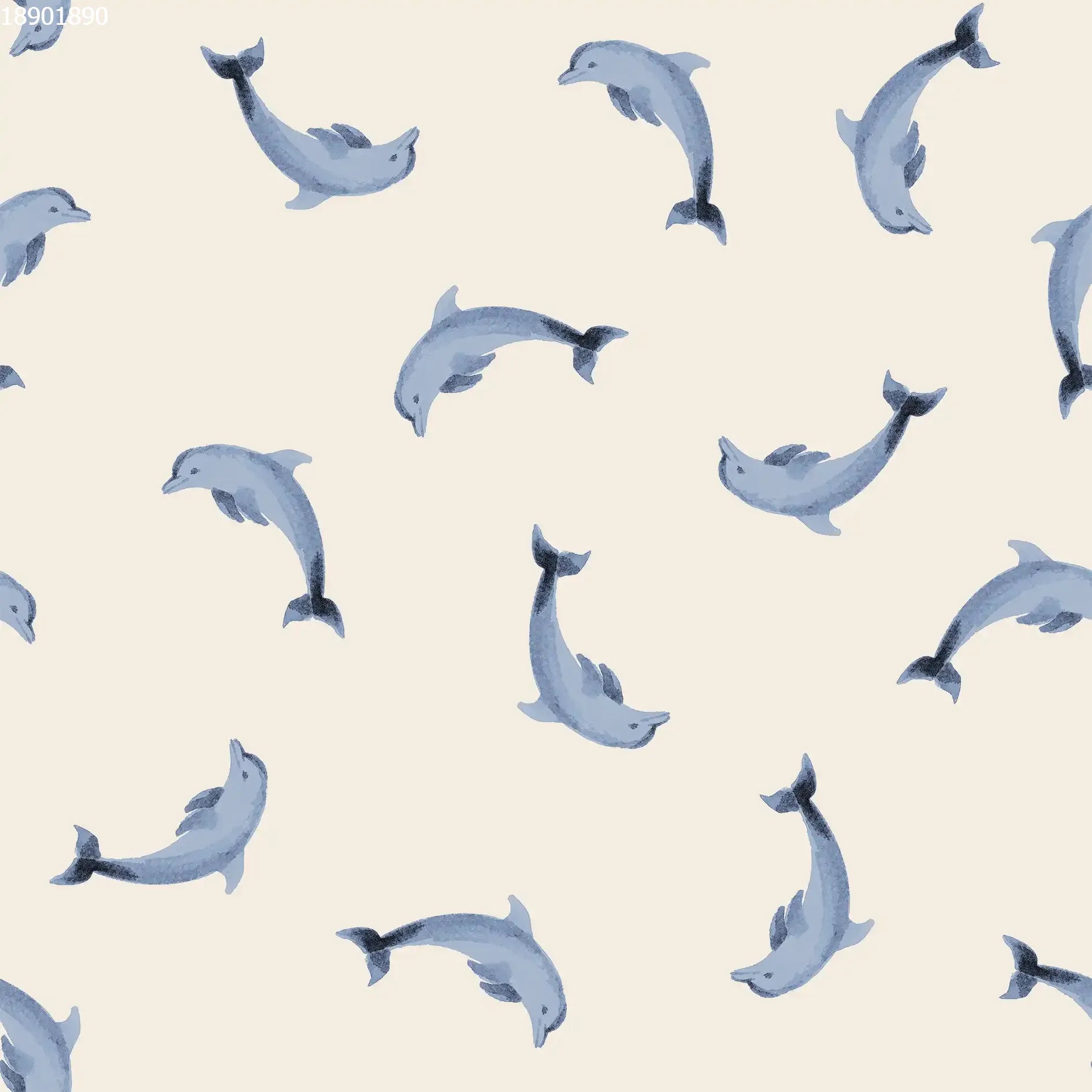 Dolphins Blue Beige - Family Fabrics B.V.