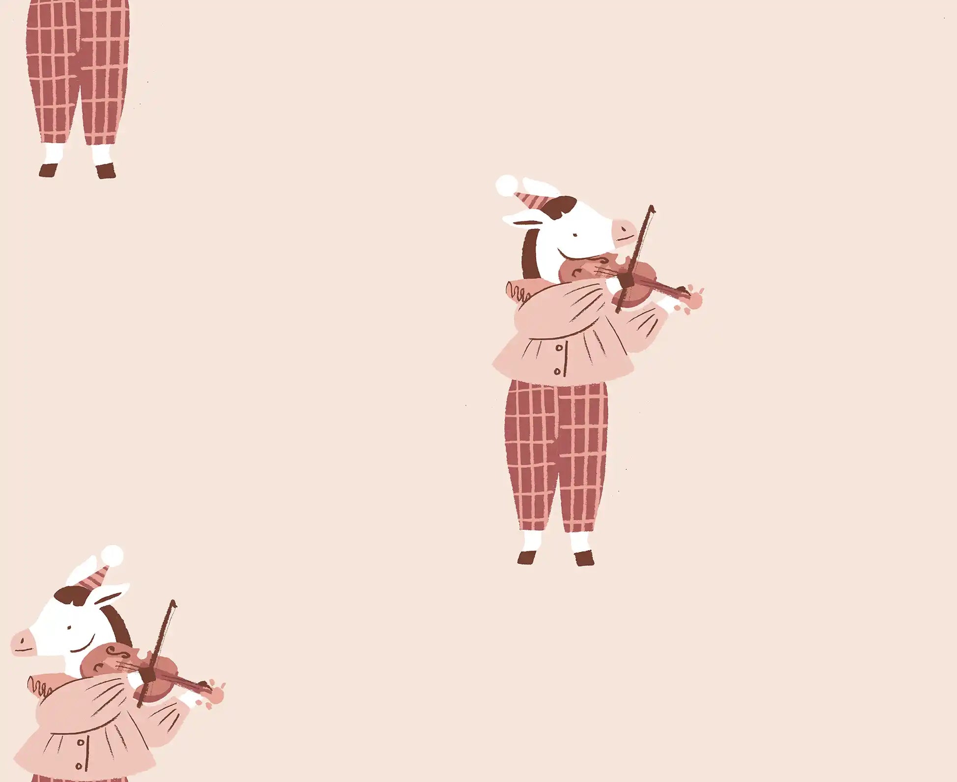 Donkey with Violin Red - Family Fabrics B.V.