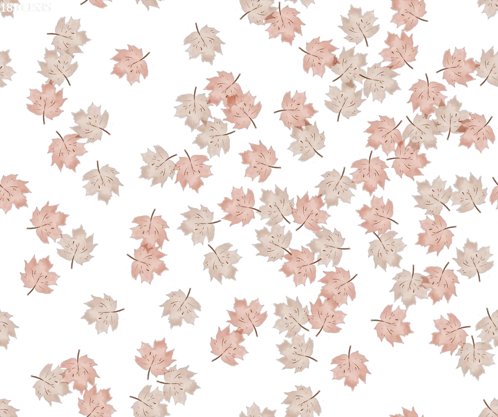 Fall Leaves Small Pink Off White