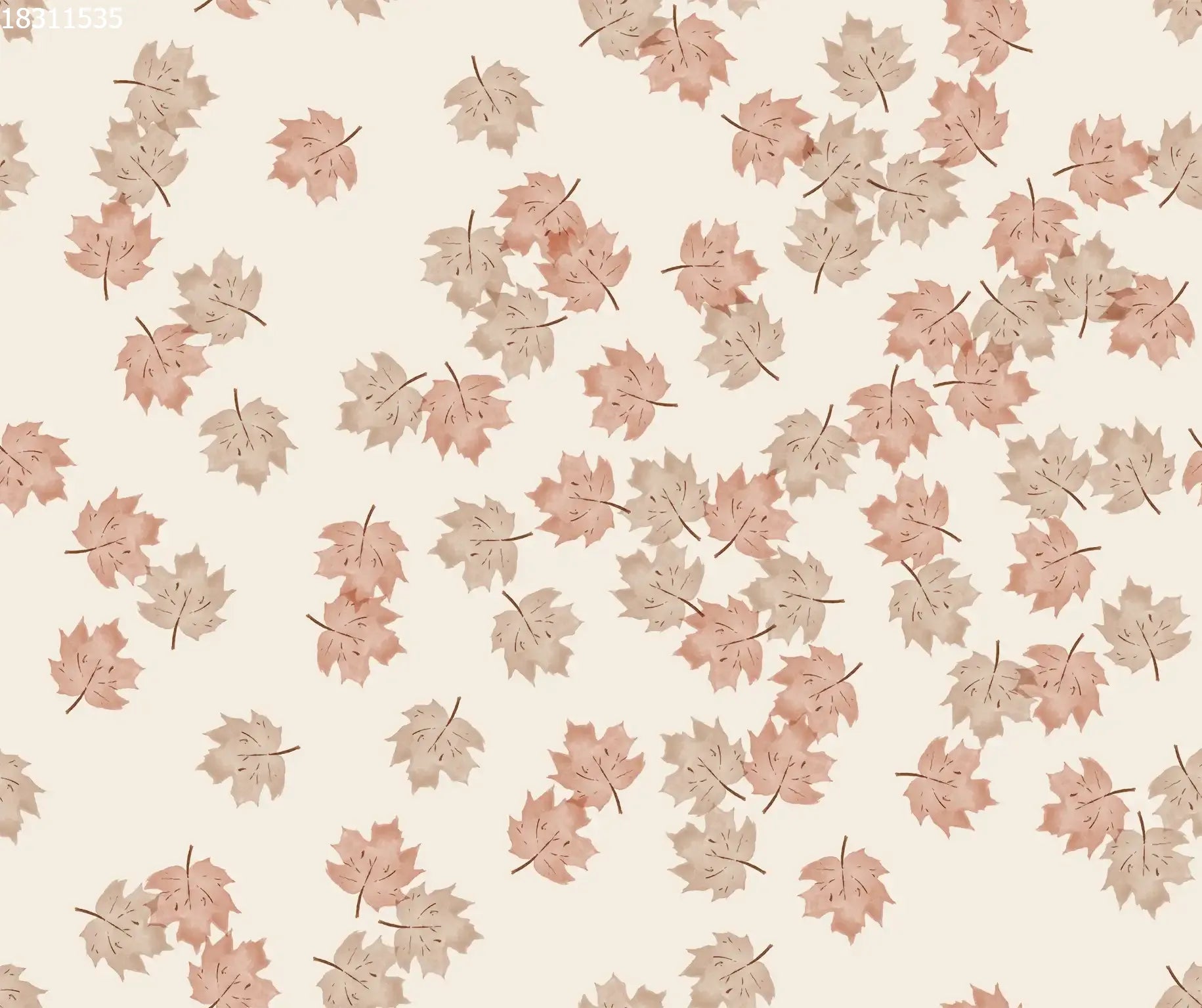 Fall Leaves Small Taupe - Family Fabrics B.V.