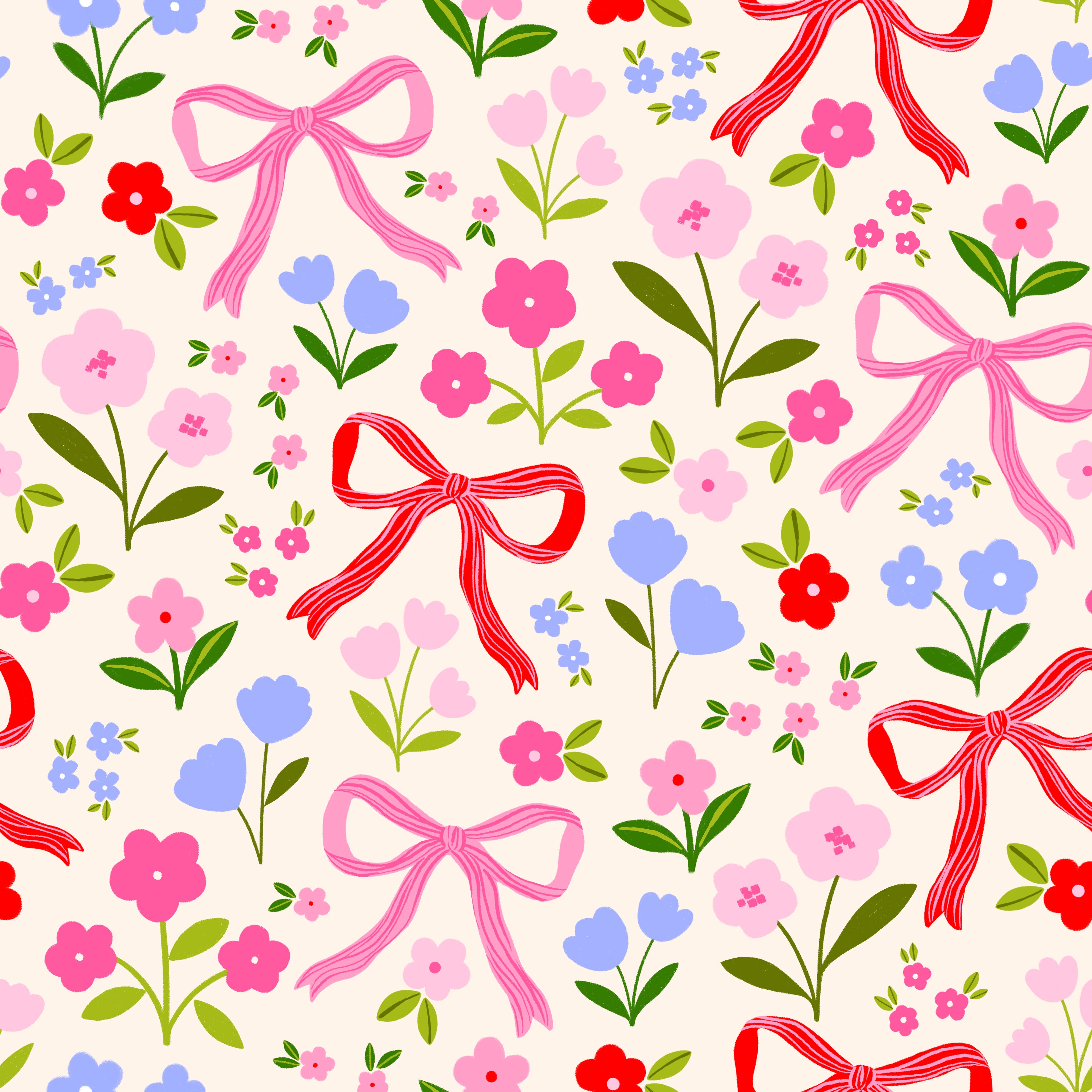 Flowers and Bows_v1 - Family Fabrics B.V.
