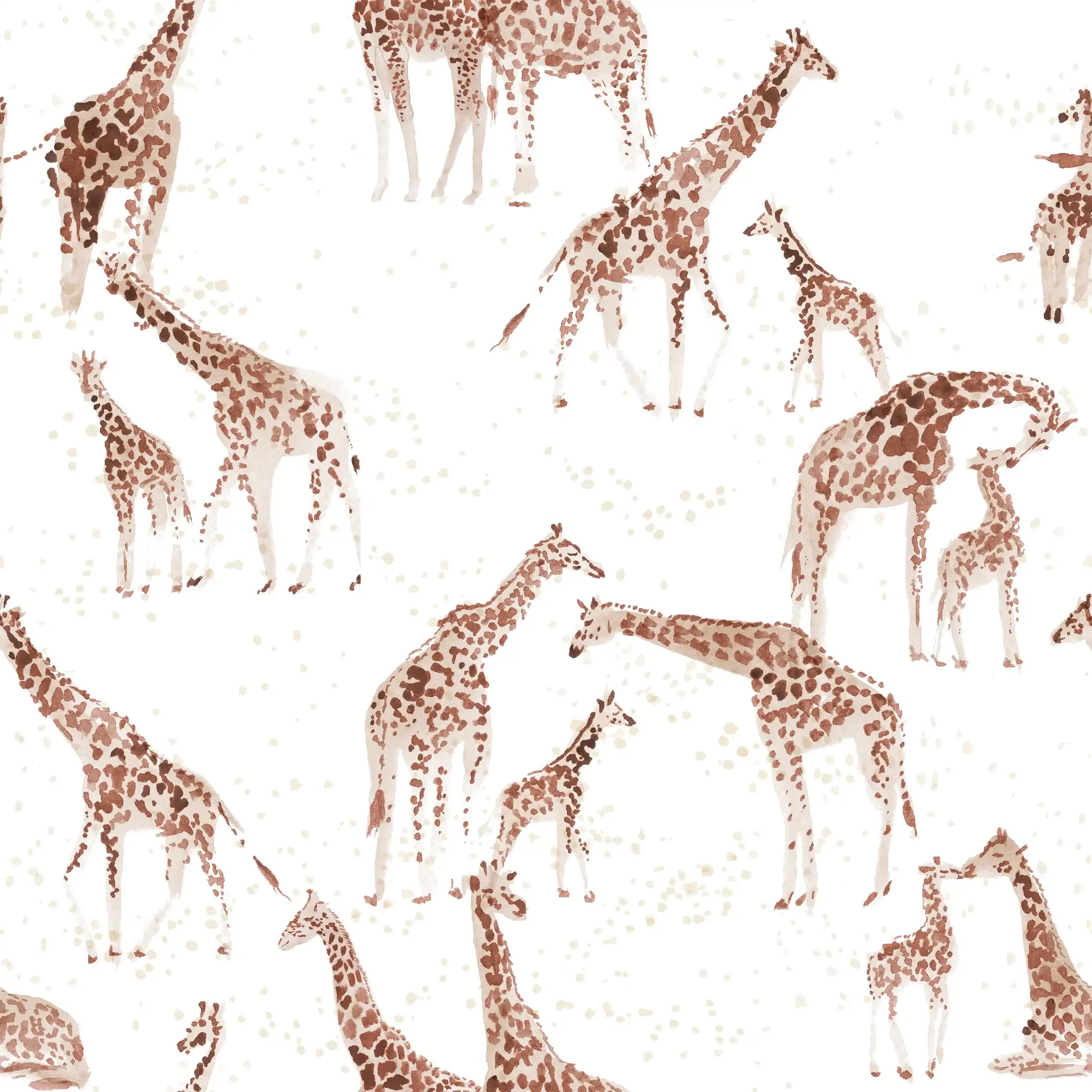 Soft fabric giraffe toy from Family Fabrics B.V., showing a cute giraffe with patterned fabric and long neck on a neutral background.