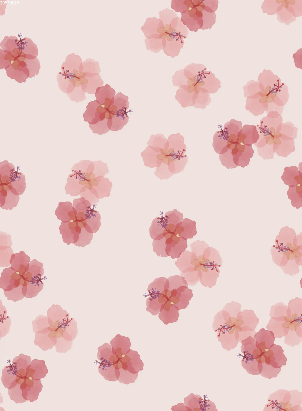 Hawaiian Flowers Pink Big