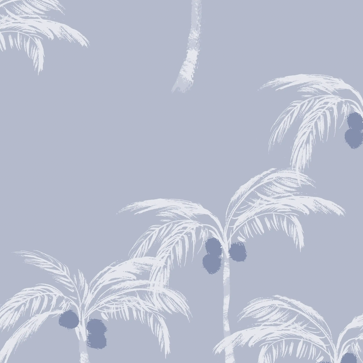 Palm Trees & Coconuts Blue - Family Fabrics B.V.