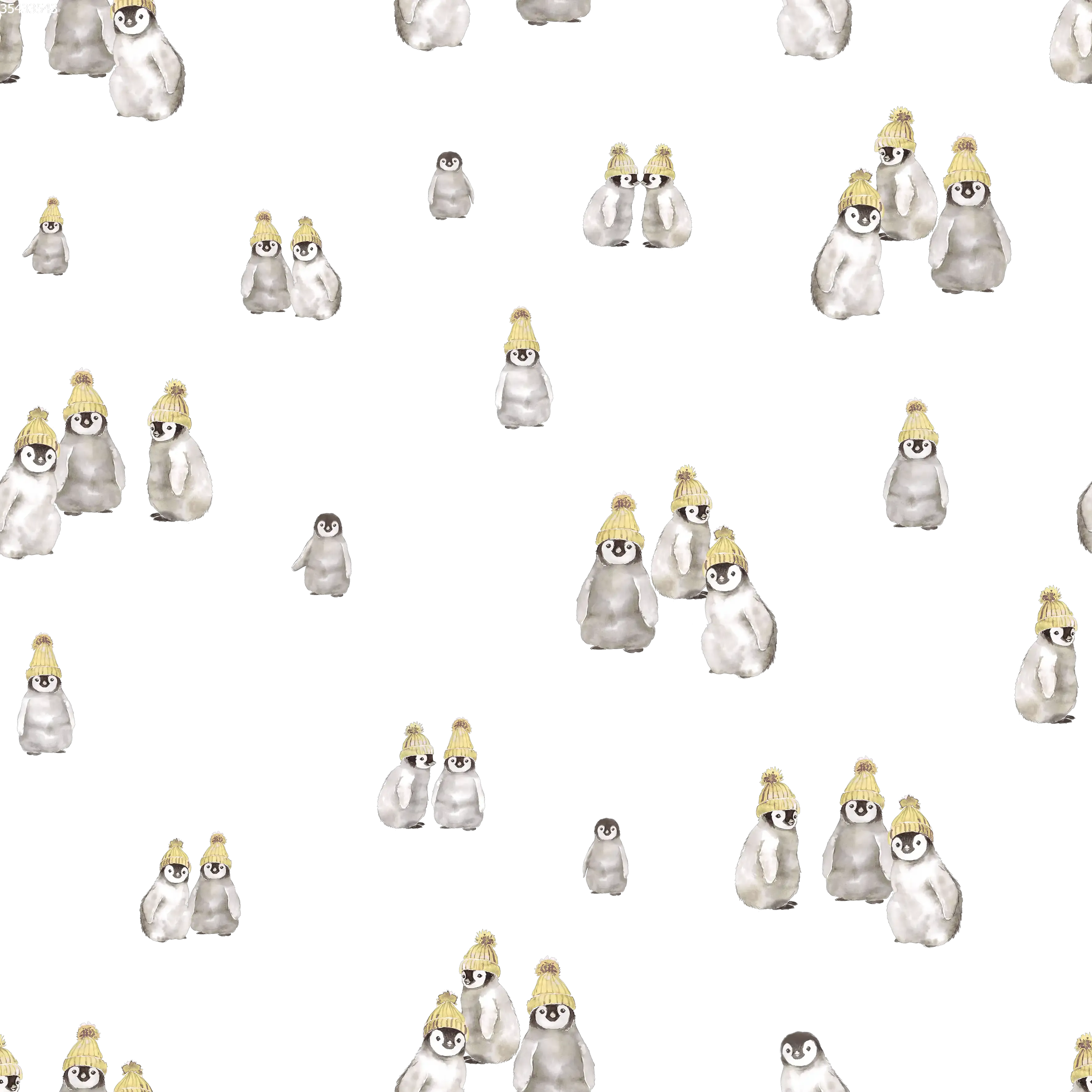Penguins Yellow Hat - Family Fabrics B.V.