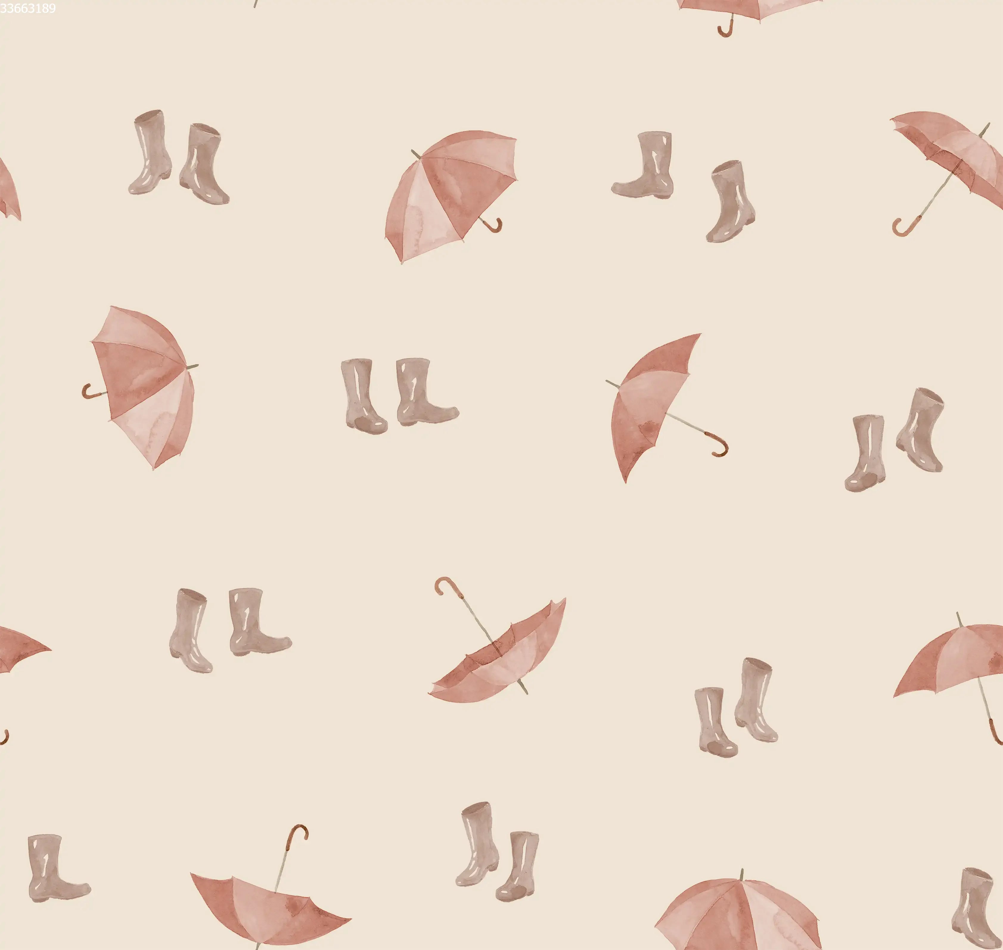 Rainboots & Umbrellas Almond - Family Fabrics B.V.