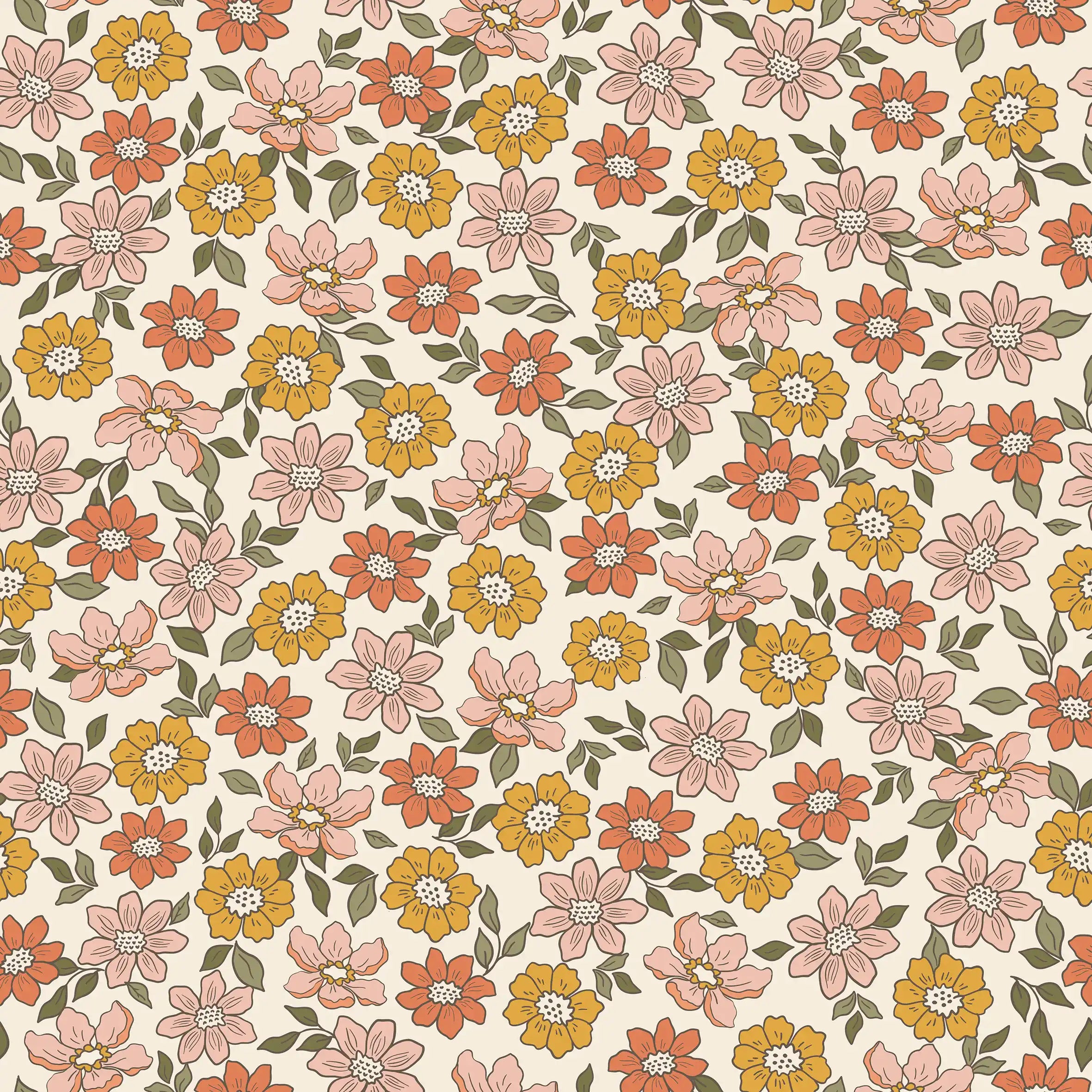 Retro Mini Blossoms - Family Fabrics B.V.