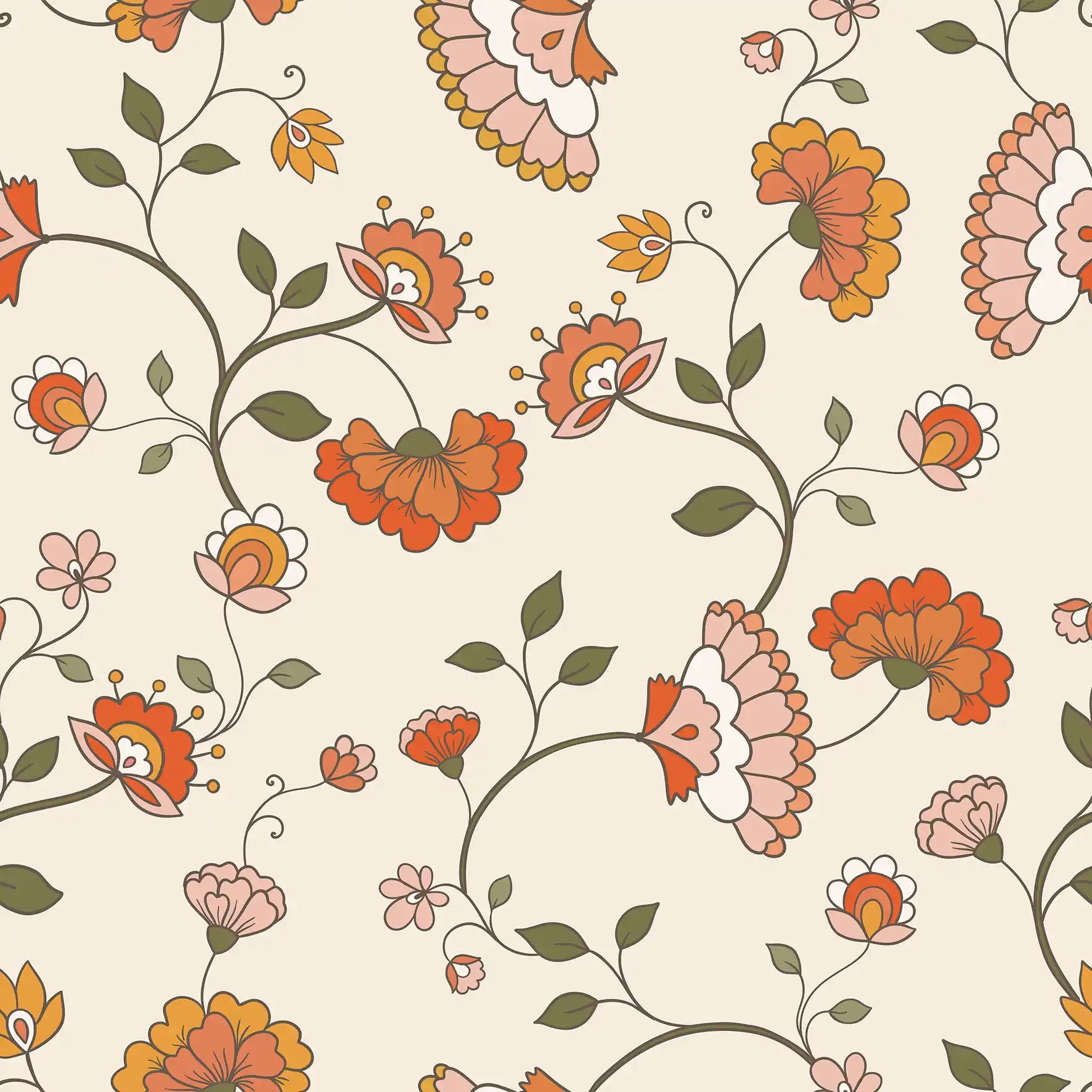 Retro Wildflower Whimsy - Family Fabrics B.V.