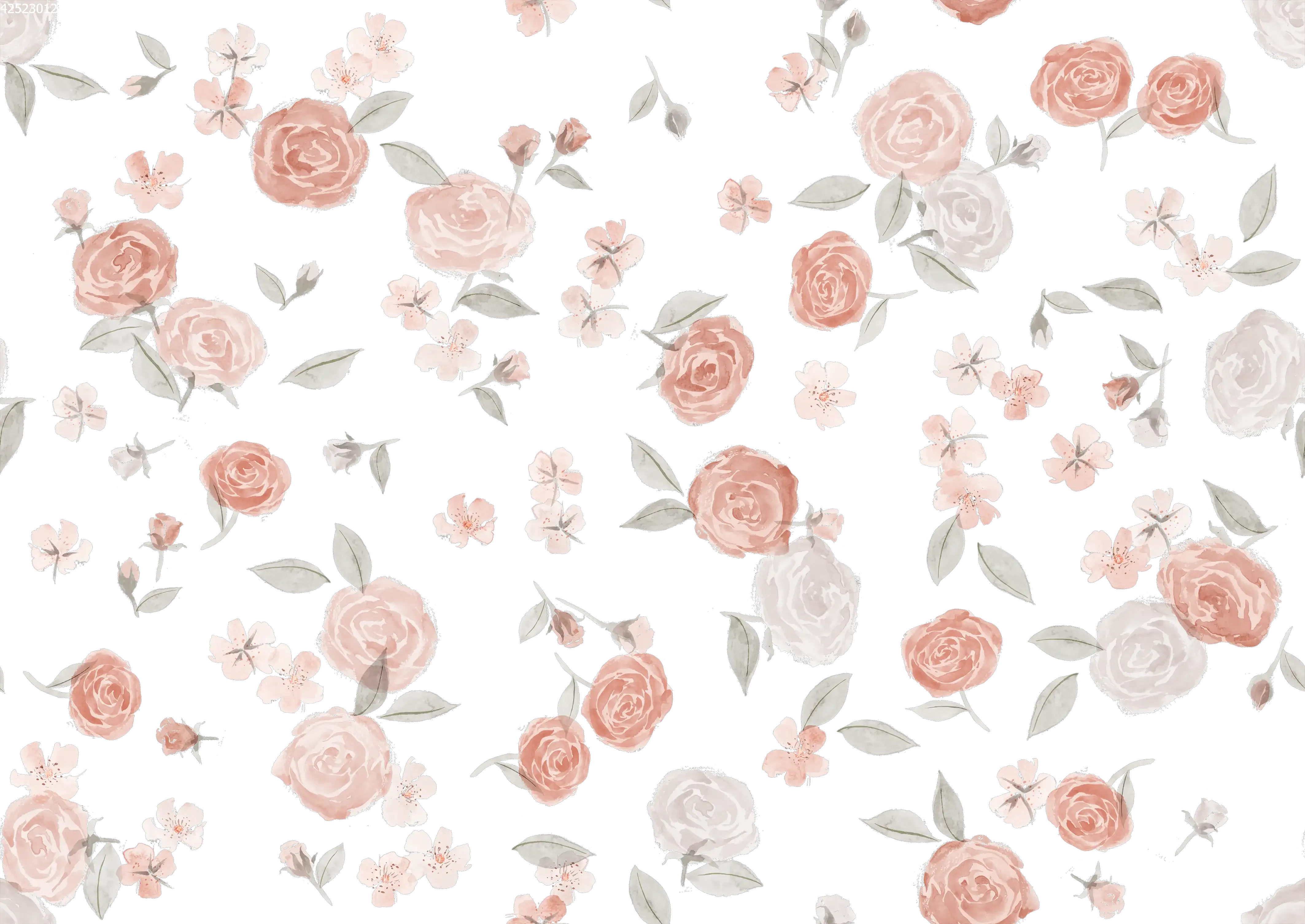 Summer Rose Pink Off White - Family Fabrics B.V.