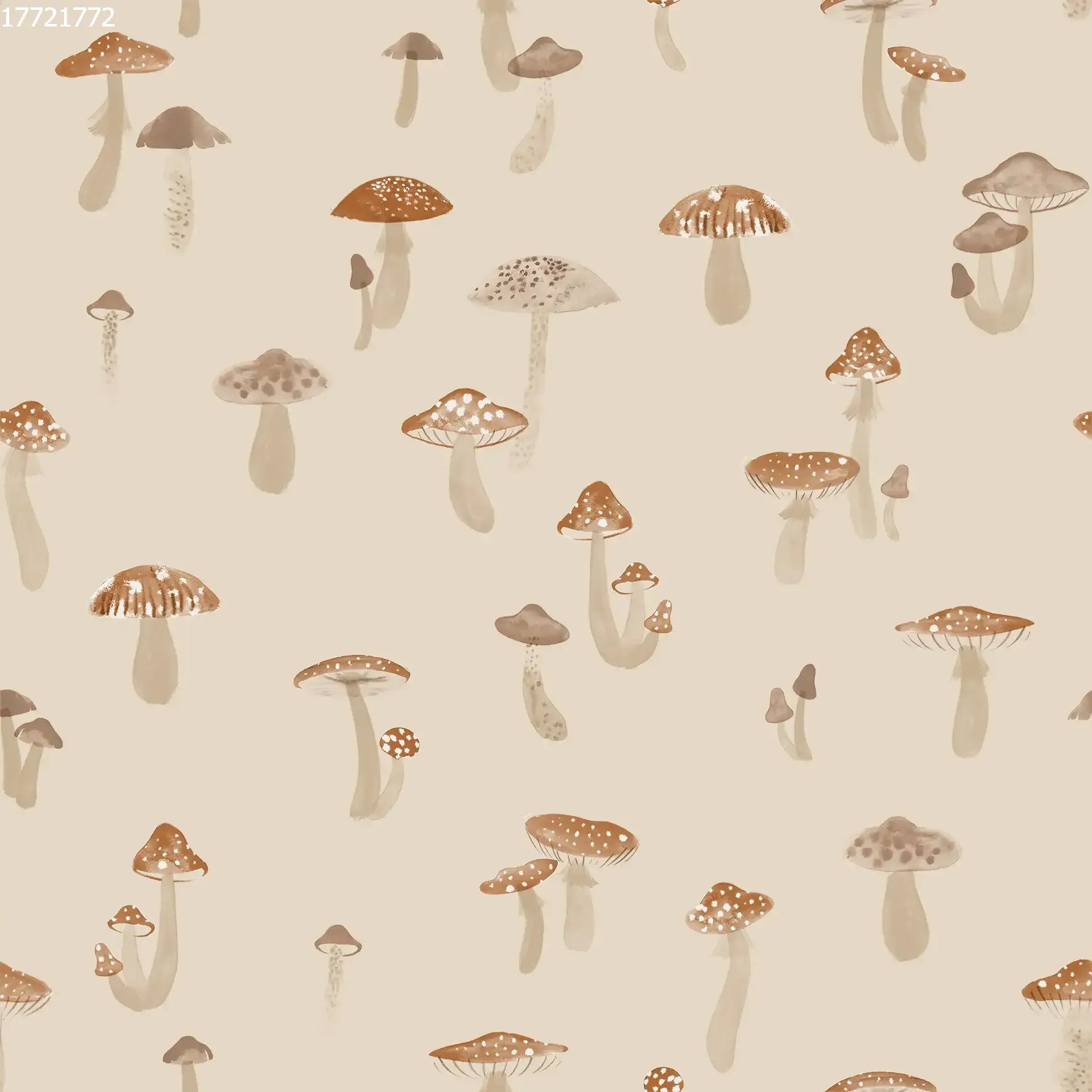 Tiny Mushrooms White Swan - Family Fabrics B.V.