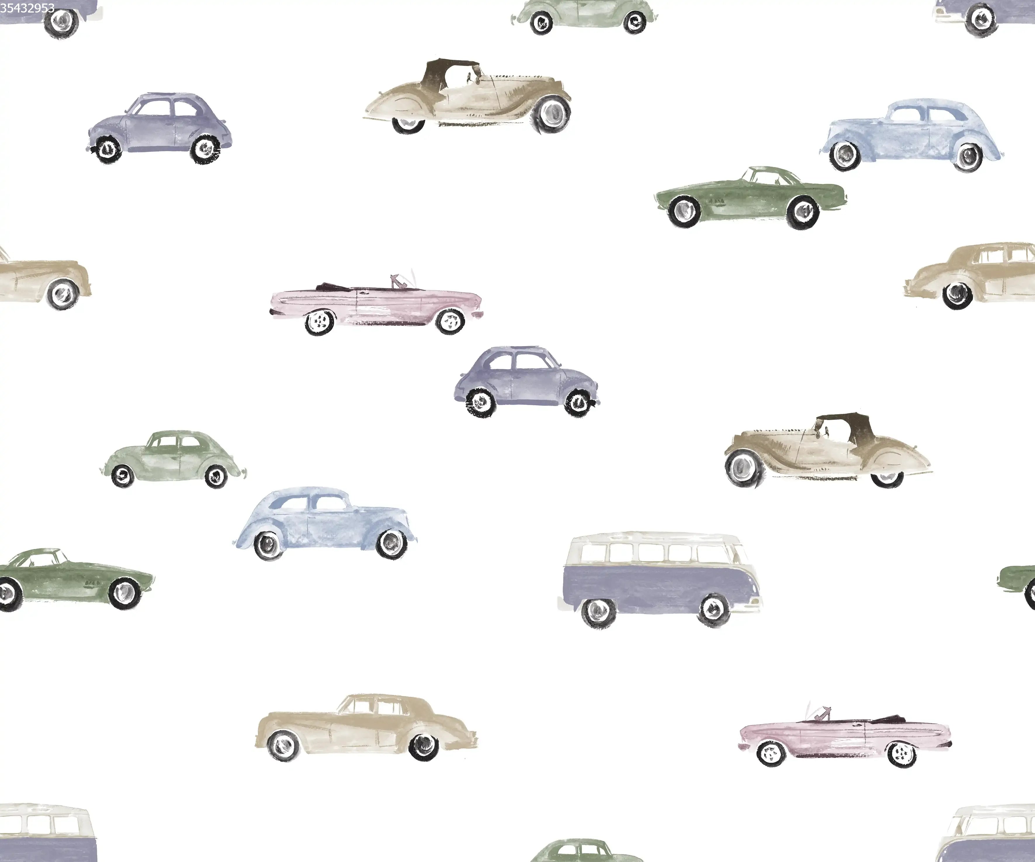 Vintage Cars Blue - Family Fabrics B.V.