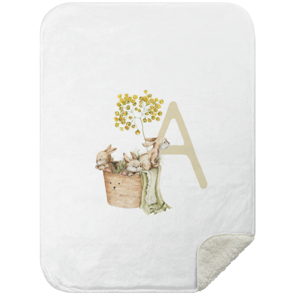 Personalized Soft Sherpa Blanket with Letter 