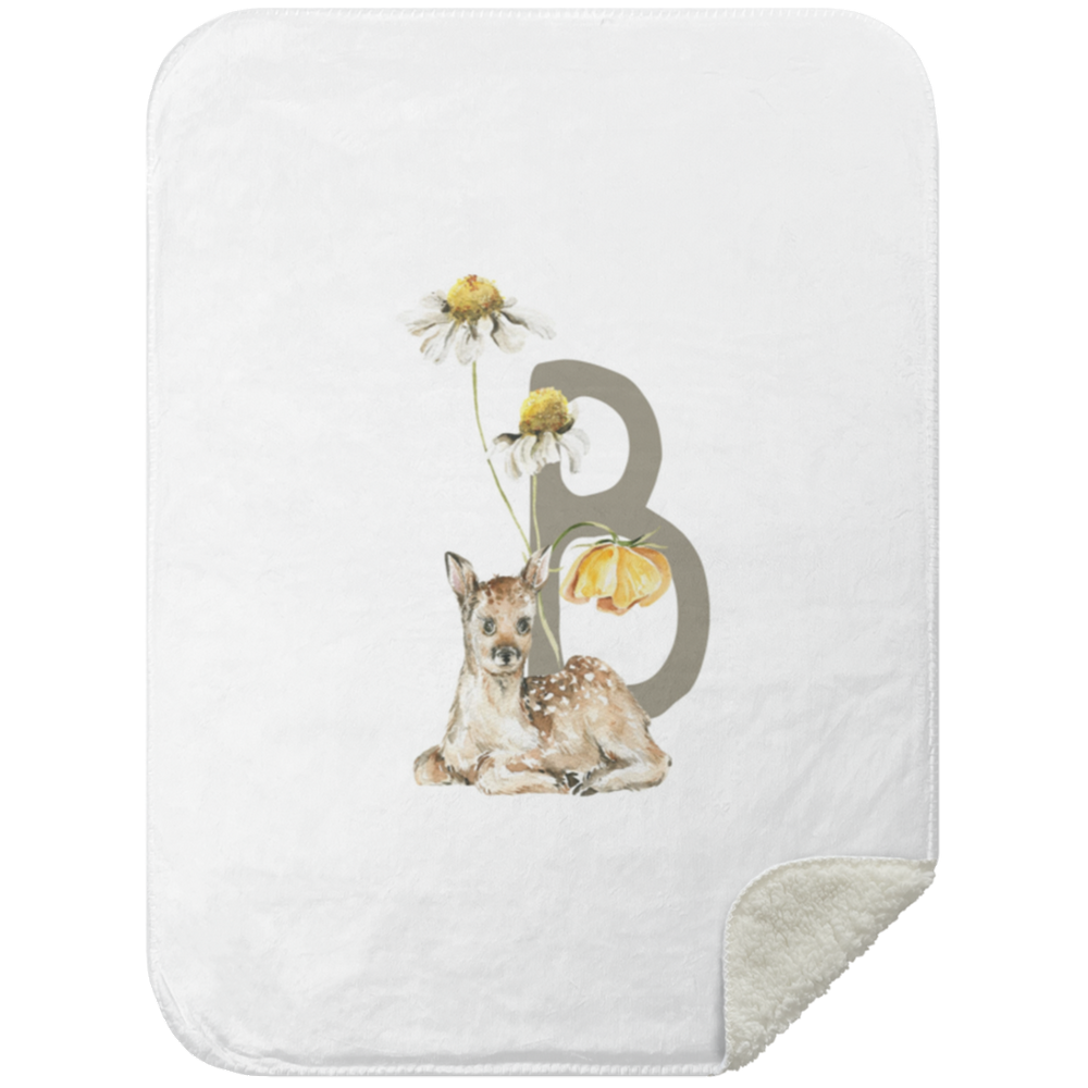 Personalized Soft Sherpa Blanket with Letter 