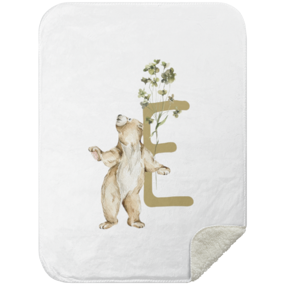 Personalized Soft Sherpa Blanket with Letter 