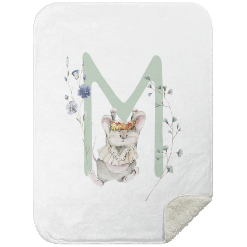 Personalized Soft Sherpa Blanket with Letter 