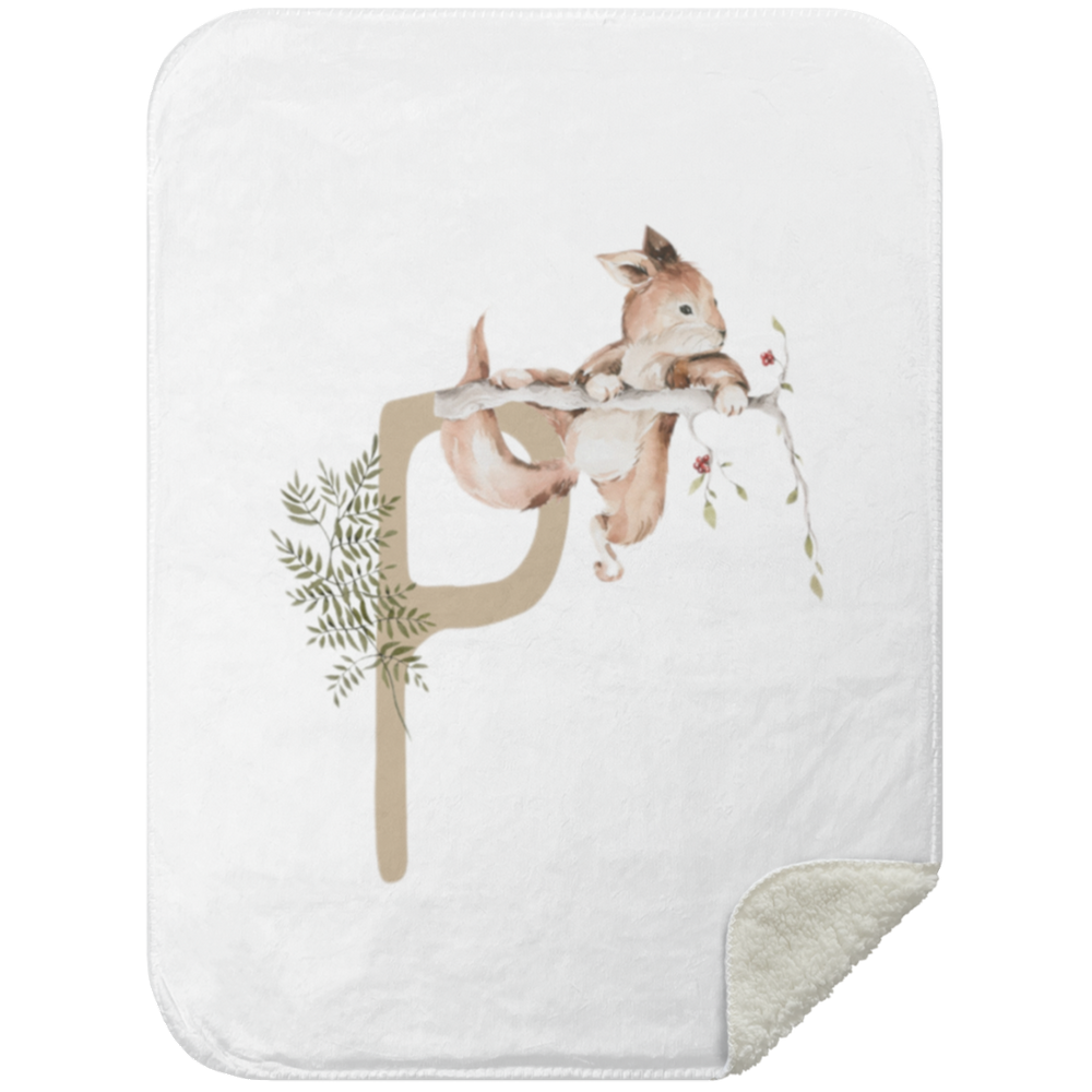 Personalized Soft Sherpa Blanket with Letter 