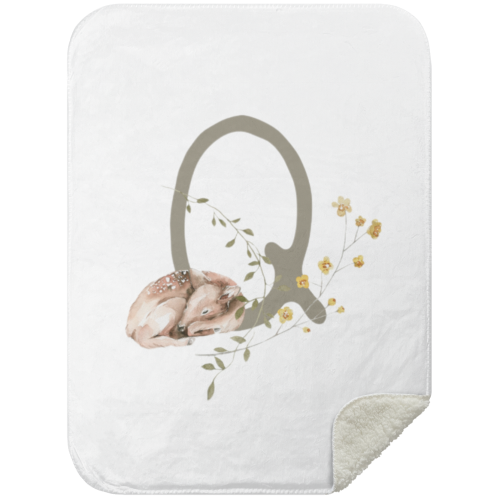 Personalized Soft Sherpa Blanket with Letter 