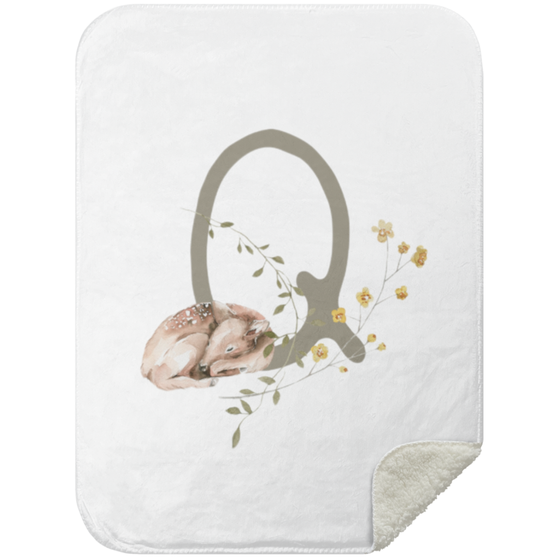 Personalized Soft Sherpa Blanket with Letter "Q" - Family Fabrics B.V.