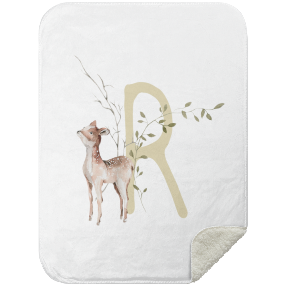Personalized Soft Sherpa Blanket with Letter 
