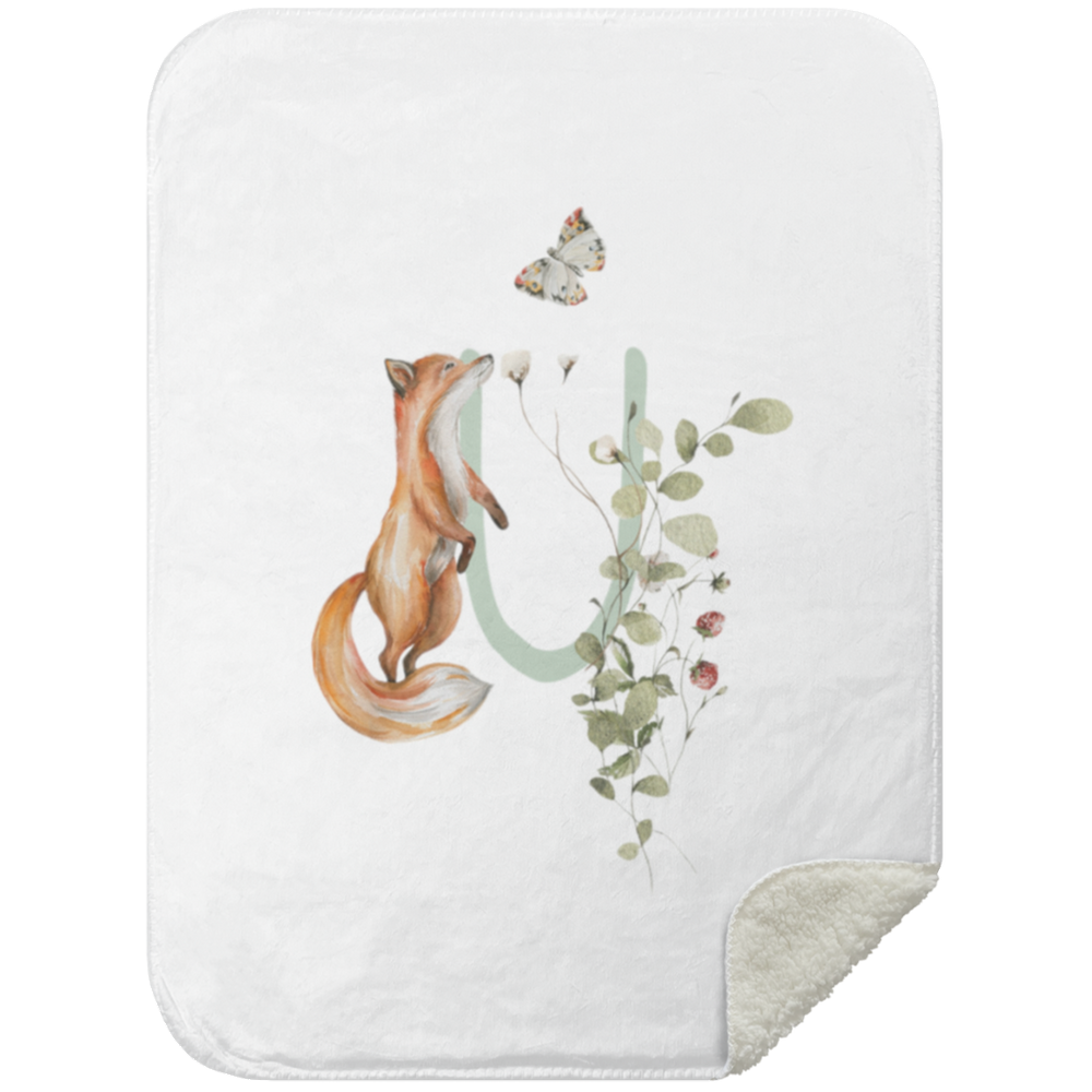 Personalized Soft Sherpa Blanket with Letter 