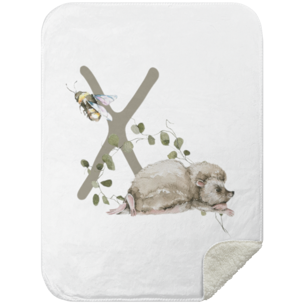 Personalized Soft Sherpa Blanket with Letter 