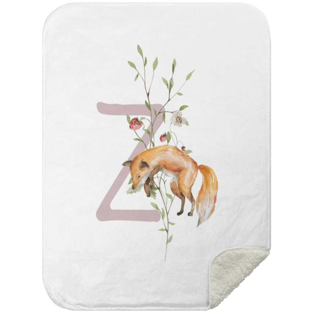 Personalized Soft Sherpa Blanket with Letter 