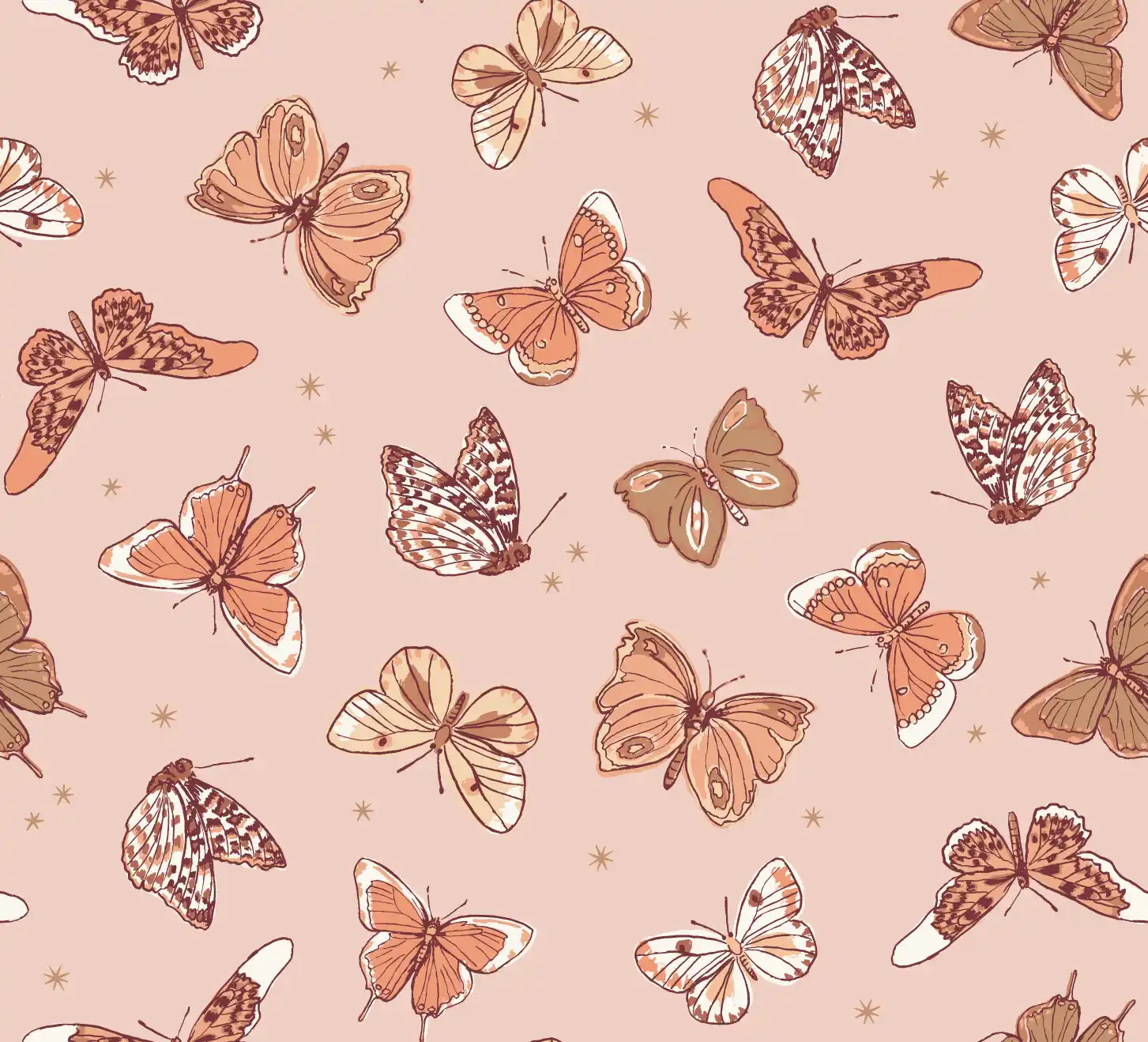 Butterfly Valley Pale Pink - Family Fabrics B.V.