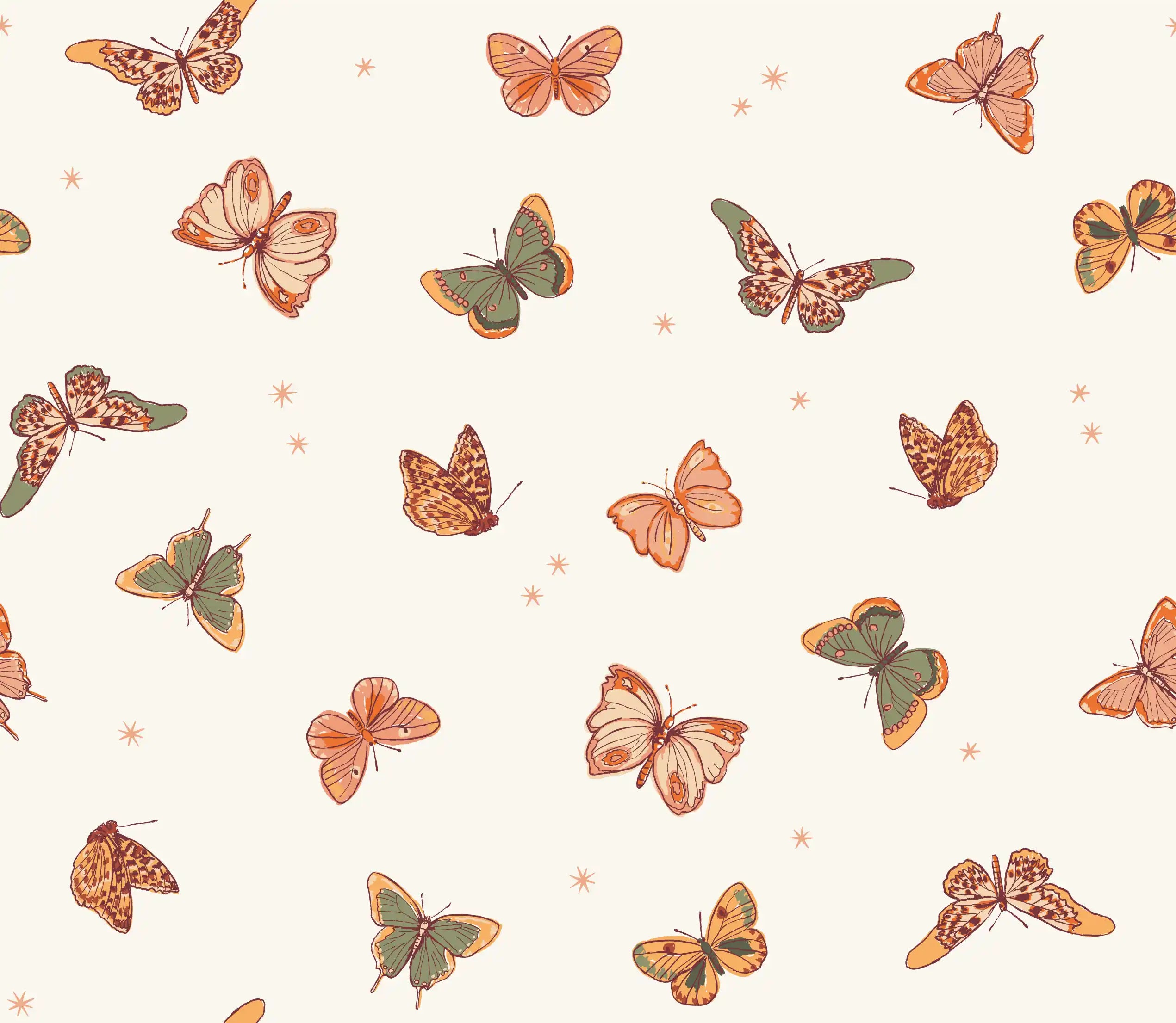 Butterfly Valley Spaced Cream - Family Fabrics B.V.