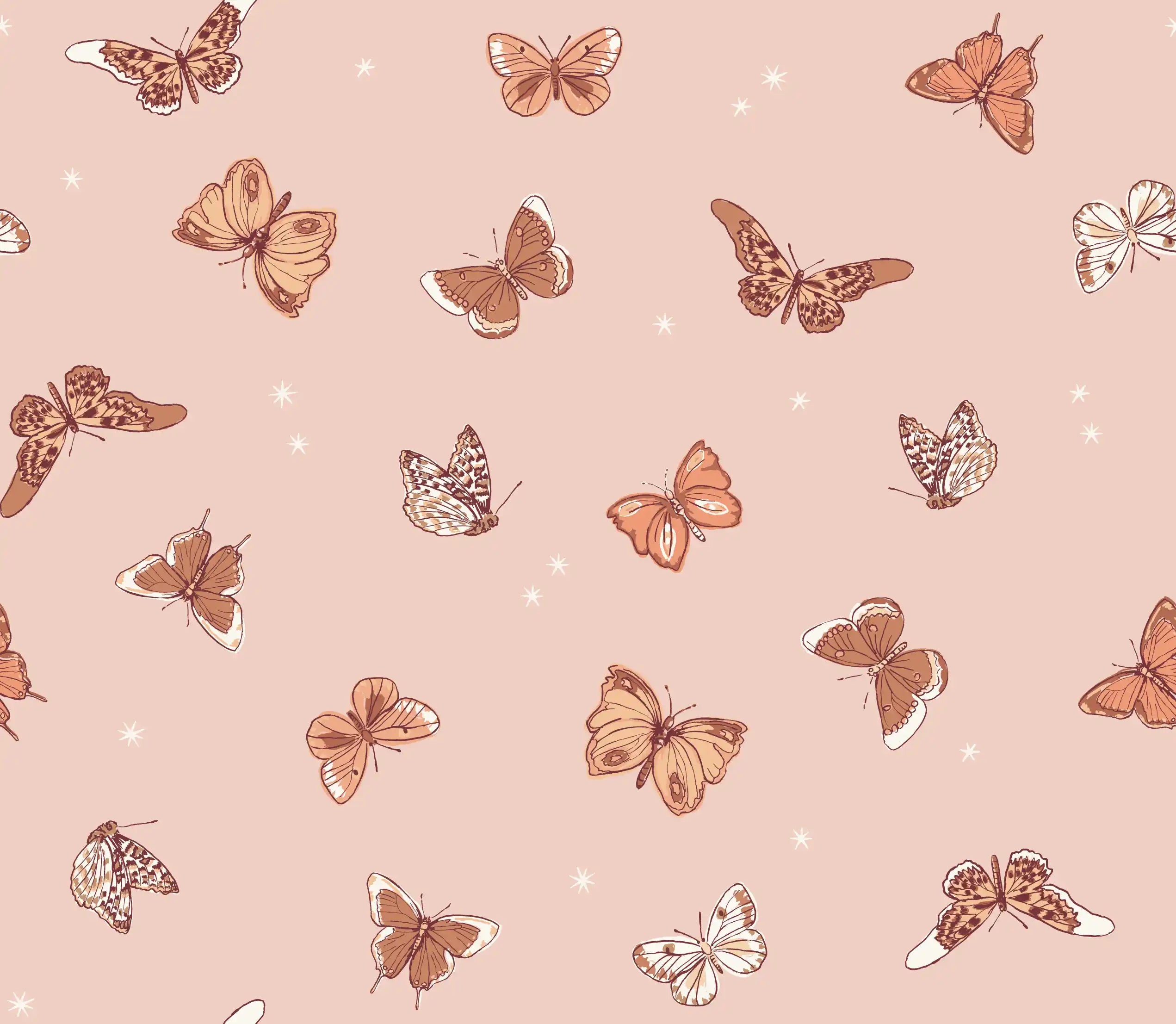Butterfly Valley Spaced Pale Pink - Family Fabrics B.V.