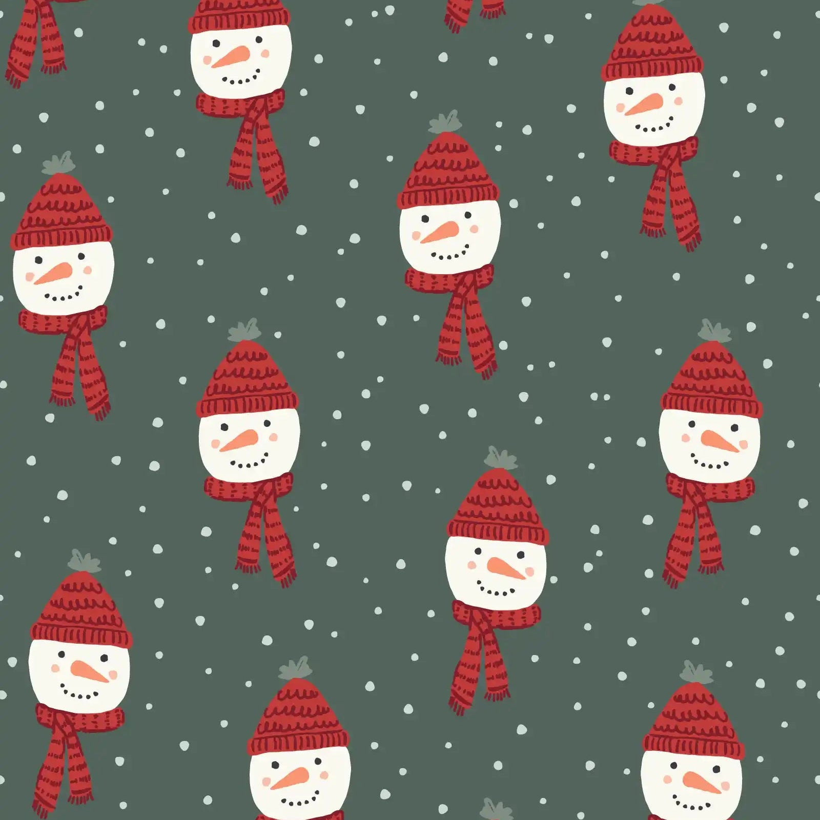 Happy Snowman Green - Family Fabrics B.V.