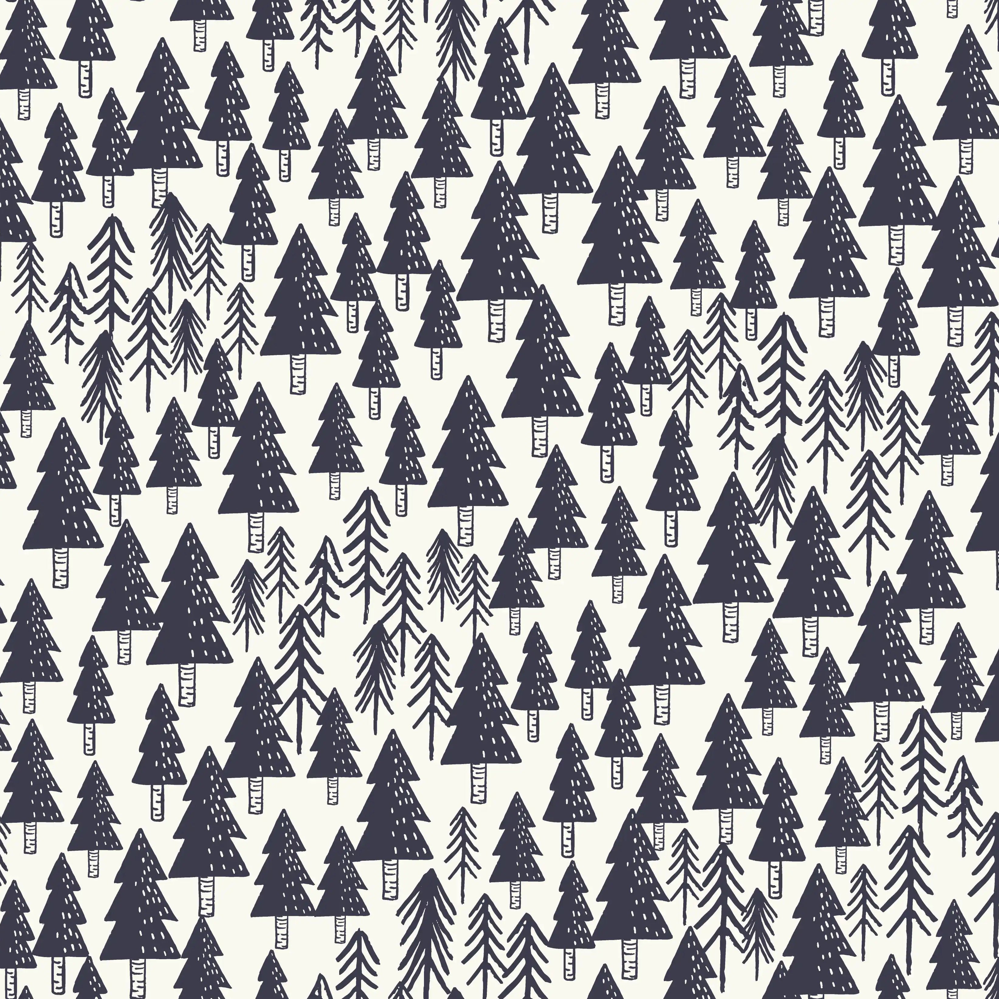 In The Woods Navy Blue - Family Fabrics B.V.