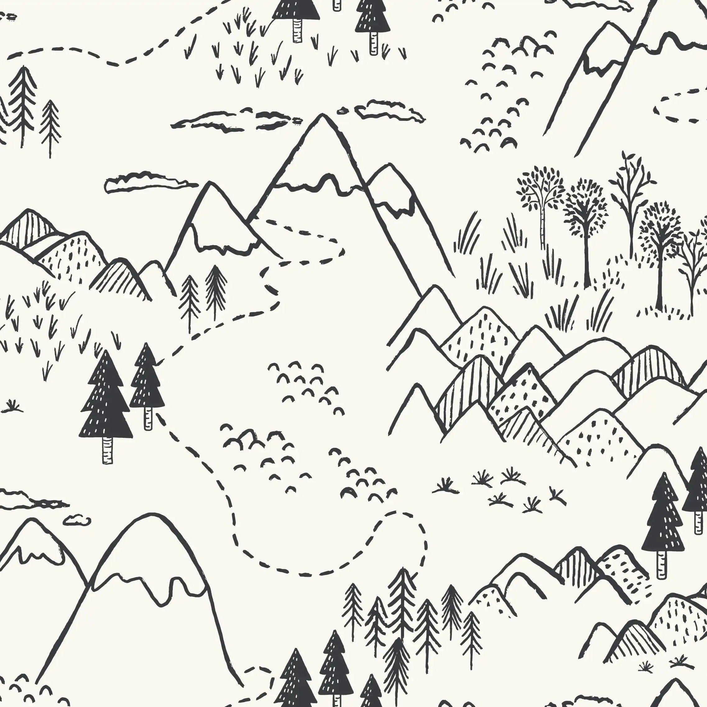 Mountain Top Navy Blue - Family Fabrics B.V.