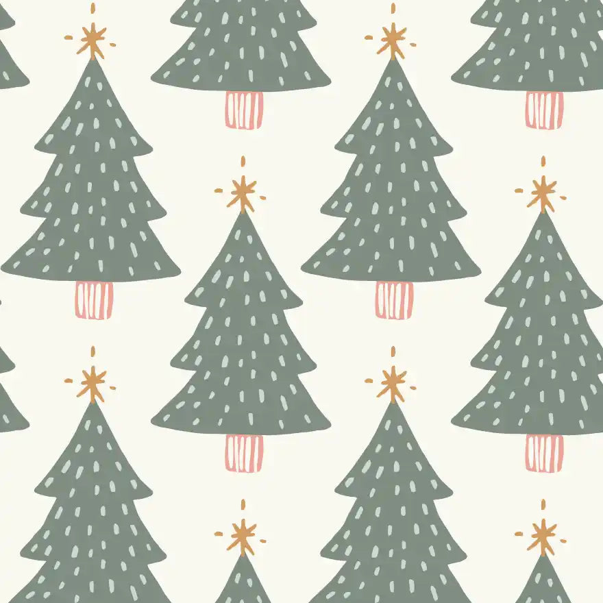 Xmas Tree Cream Light Green - Family Fabrics B.V.