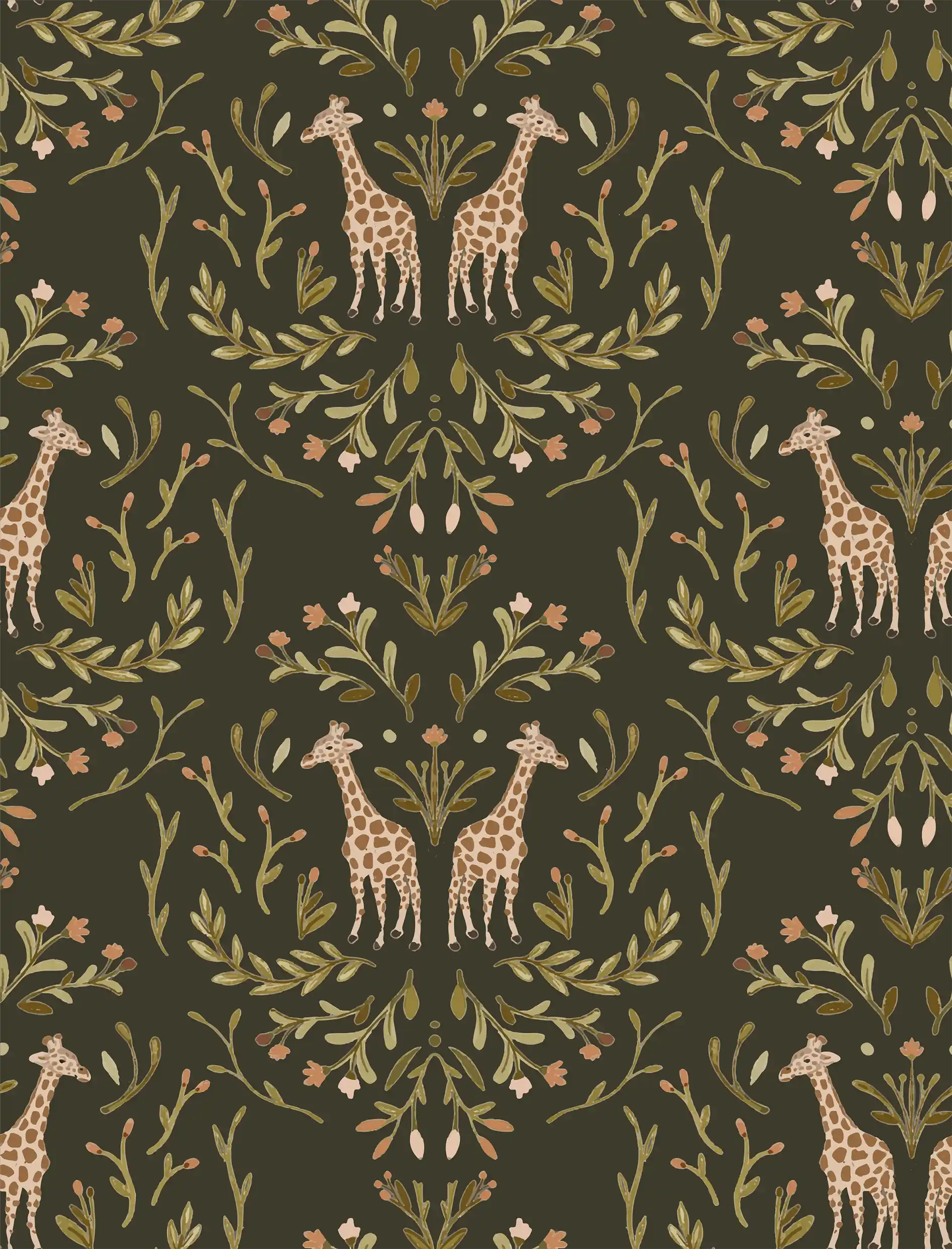 Giraffen Darkgreen - Family Fabrics B.V.
