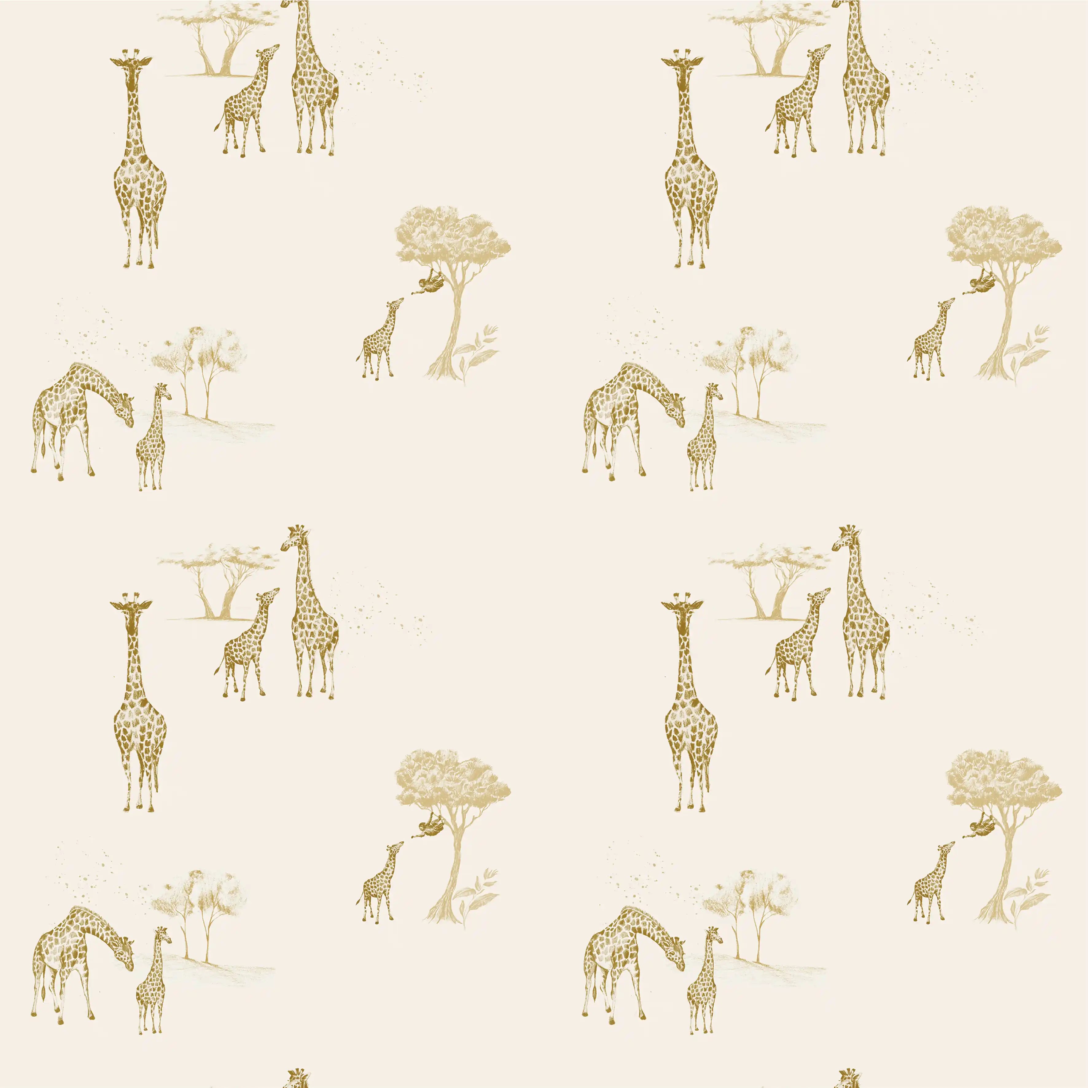 Vintage Jungle Yellow - Family Fabrics B.V.