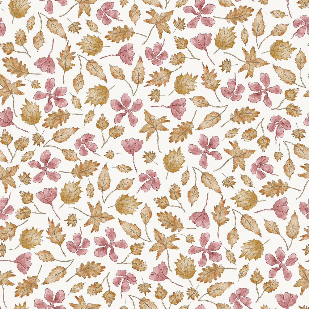 Autumn Leaves OldPink Flowers OffWhite