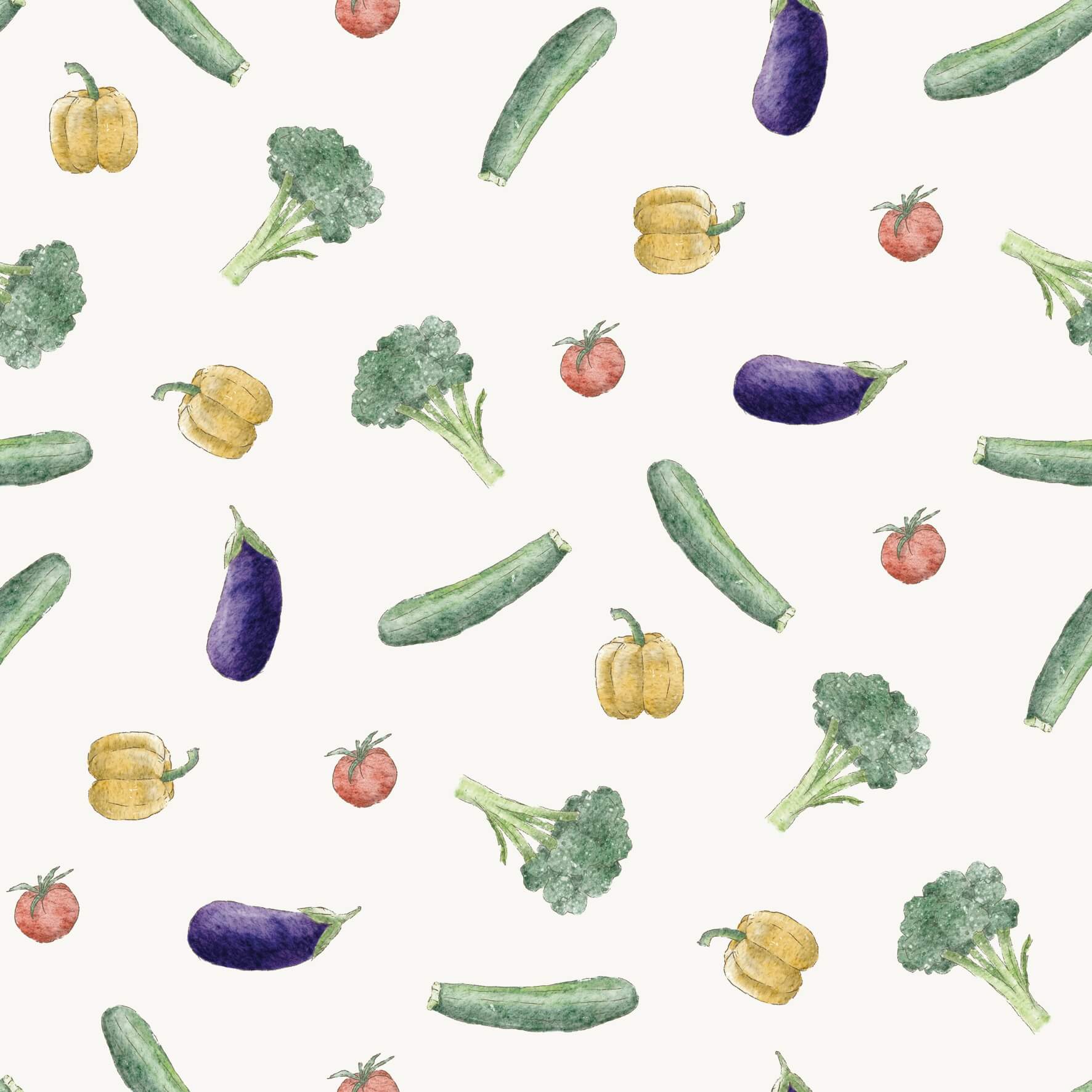 Brocolli Tomato Pepper Vegetables - Family Fabrics B.V.