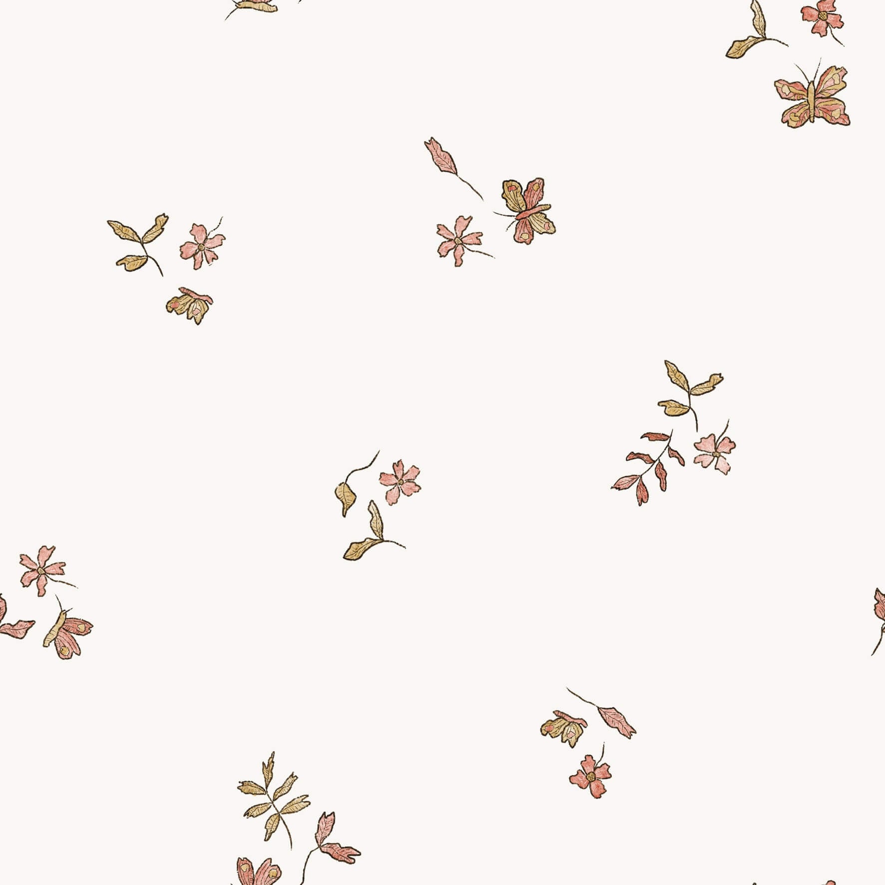 Butterflies Worms Leaves - Family Fabrics B.V.