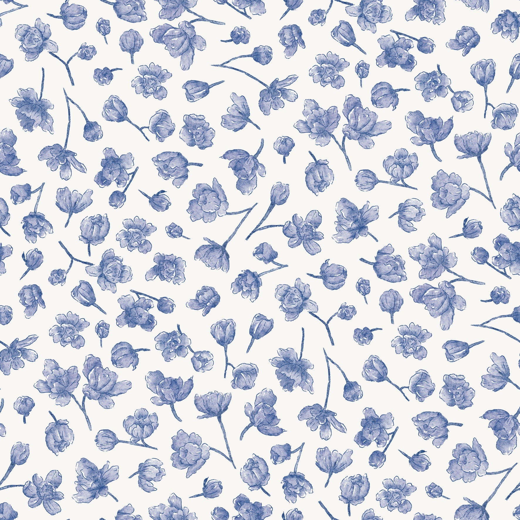 Delfts Blauw Flower Delphina - Family Fabrics B.V.