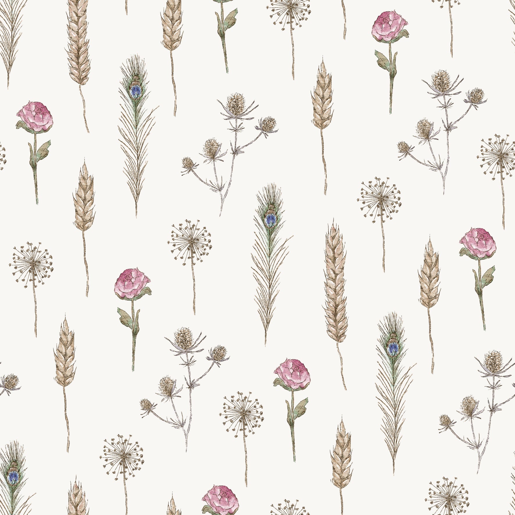 Dried Florals Offwhite - Family Fabrics B.V.
