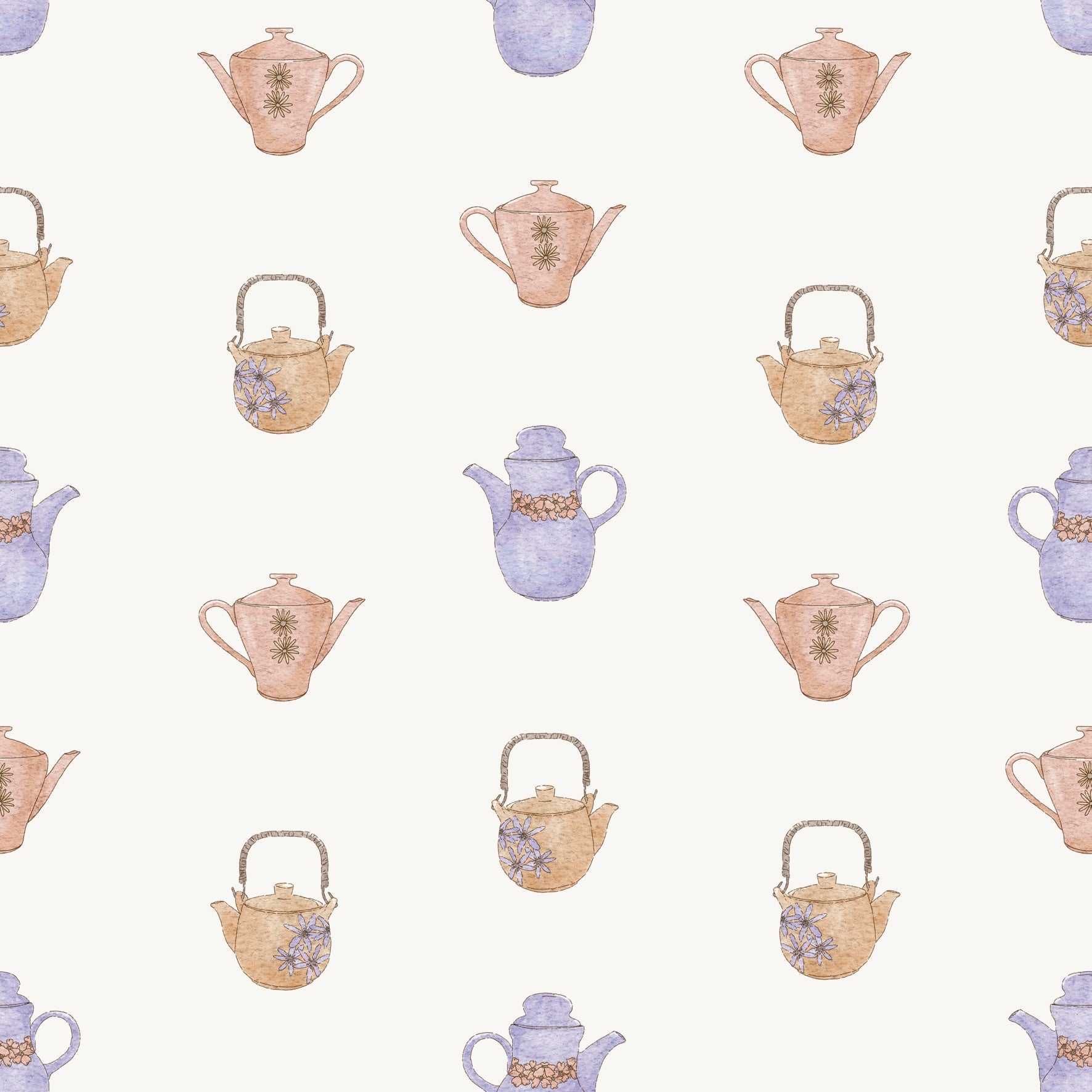 Flower Teapots - Family Fabrics B.V.