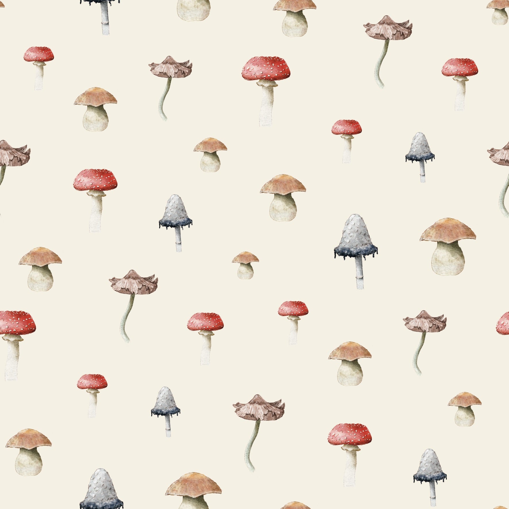 Mushrooms Beige - Family Fabrics B.V.