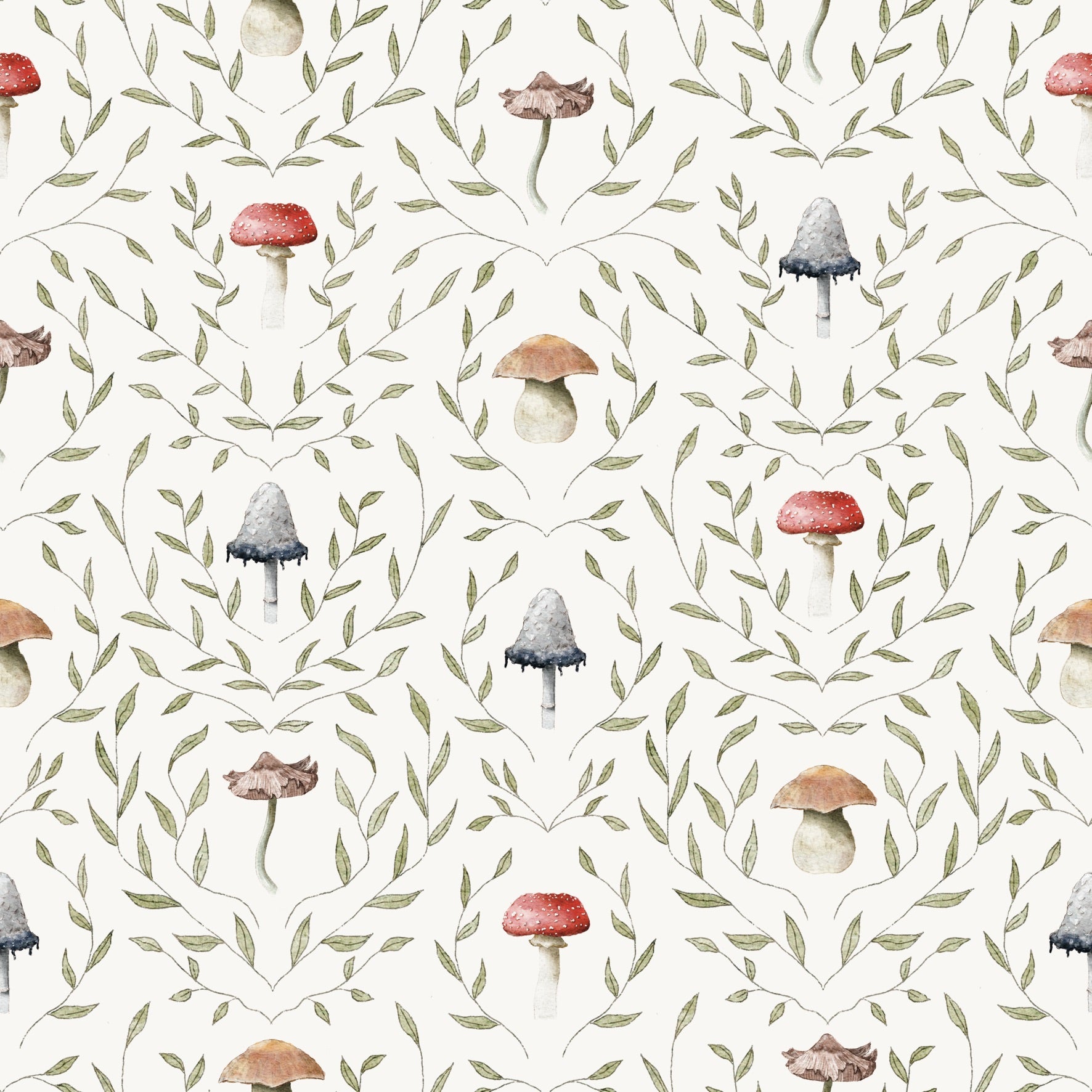 Mushrooms Leaves - Family Fabrics B.V.