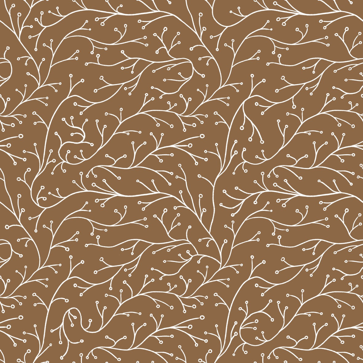 White Branches Caramel - Family Fabrics B.V.