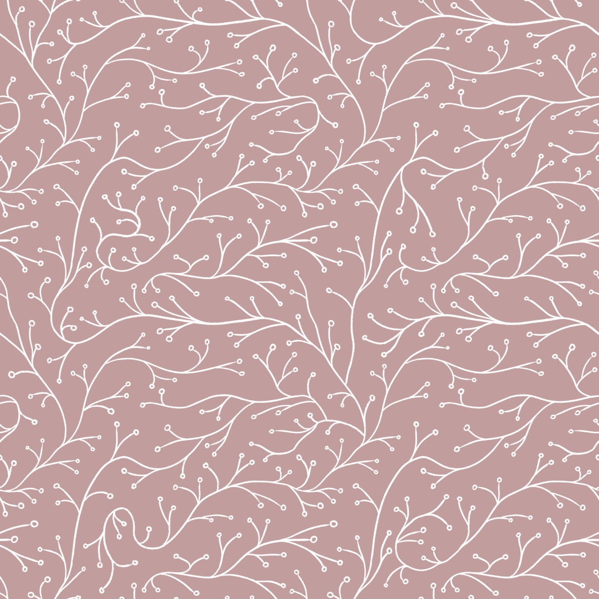 White Branches Old Pink - Family Fabrics B.V.