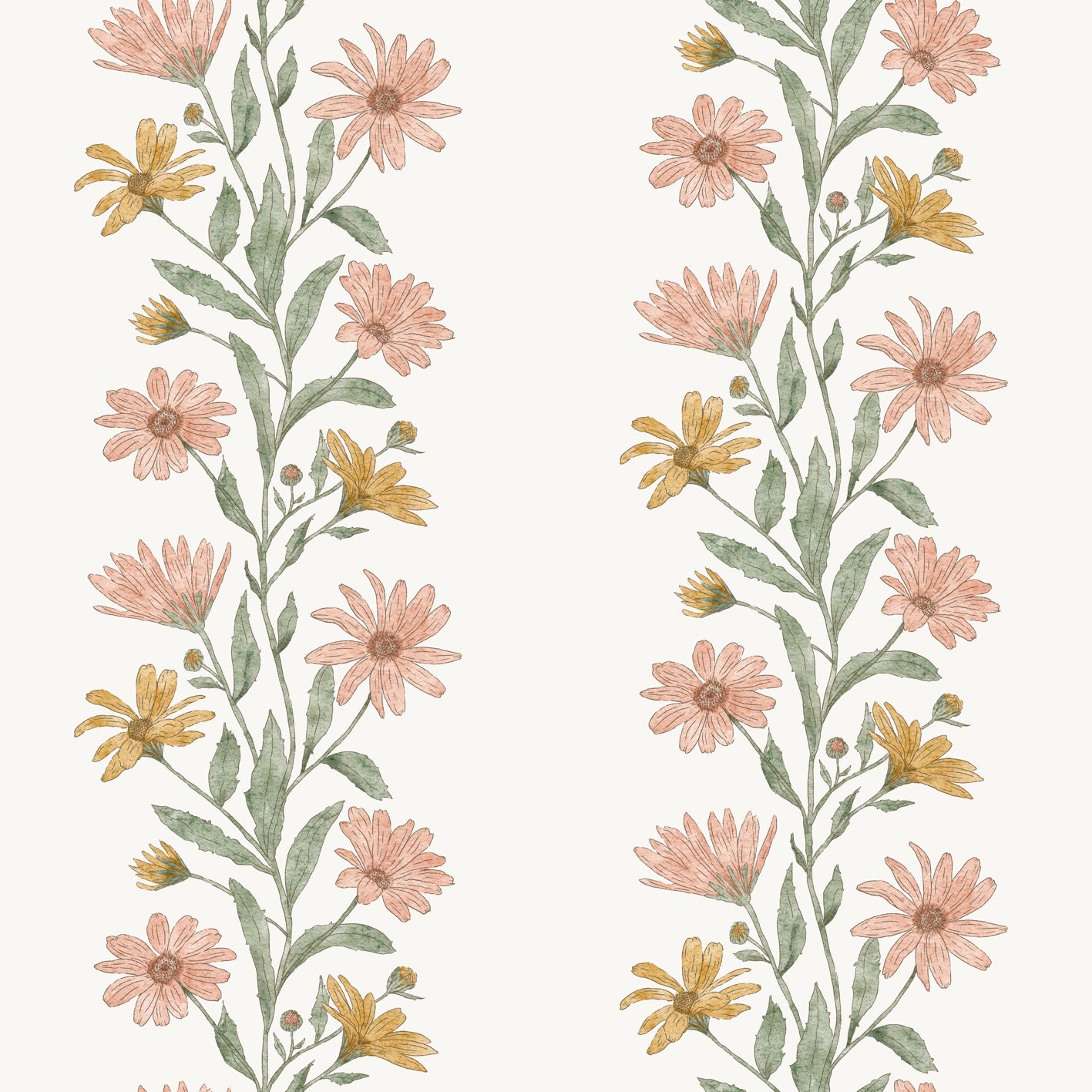 Yellow Peach Flower Florin - Family Fabrics B.V.