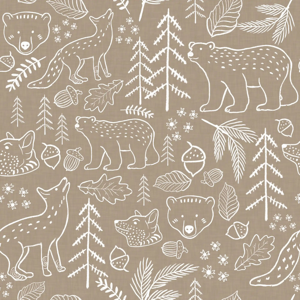 Bear Fox Doodle Taupe