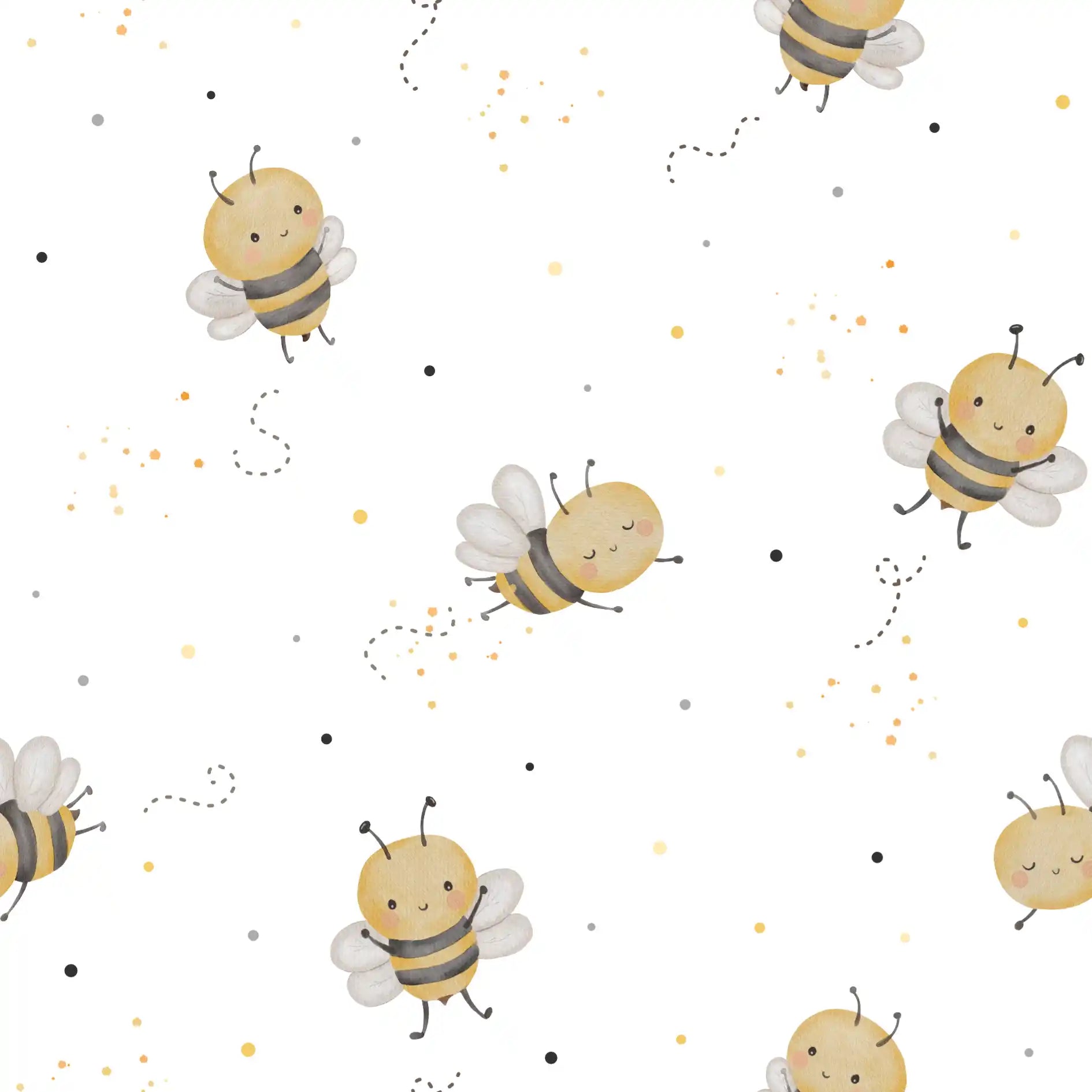 Bees White Dots - Family Fabrics B.V.